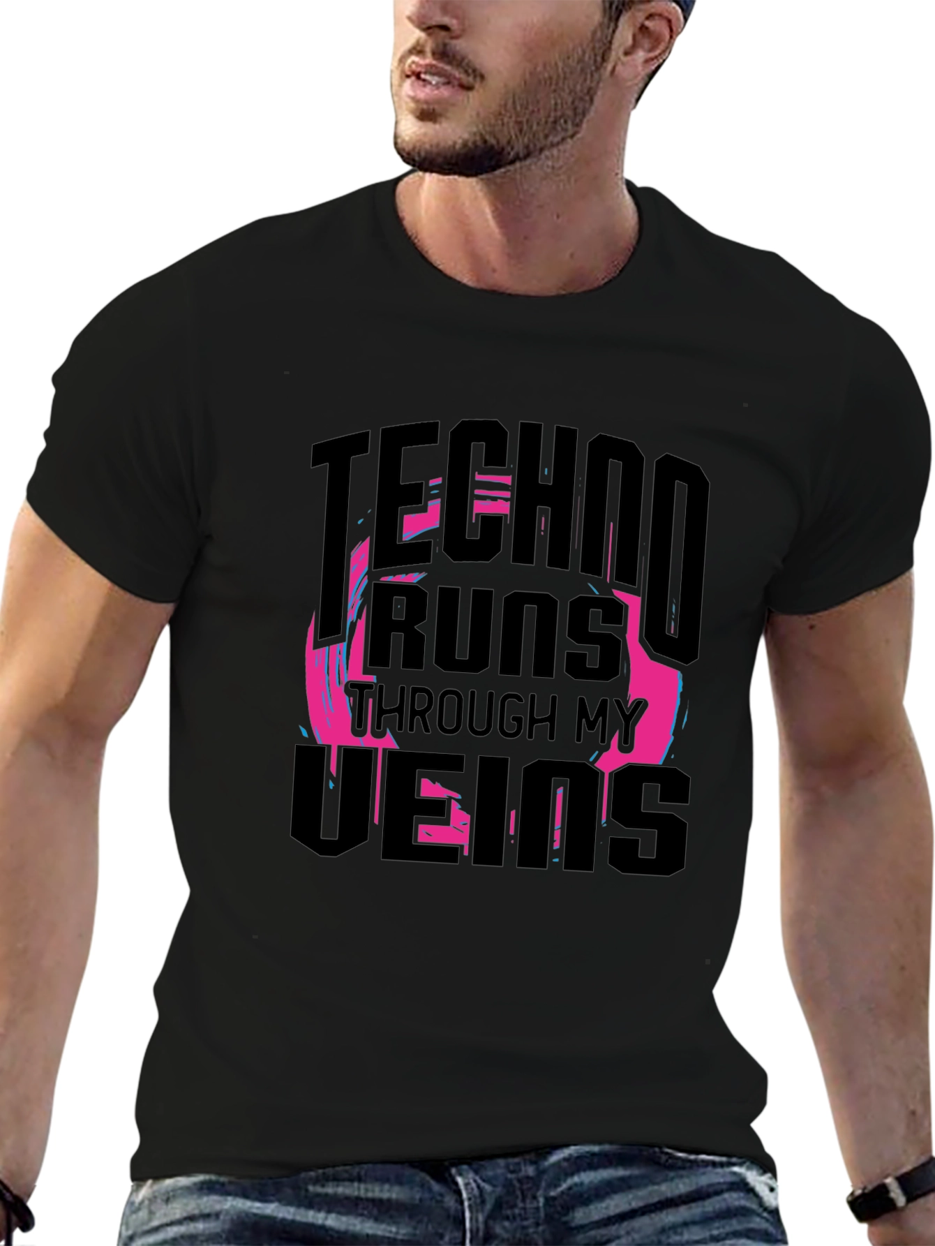Techno Runs Through My Veins Graphic T-Shirt