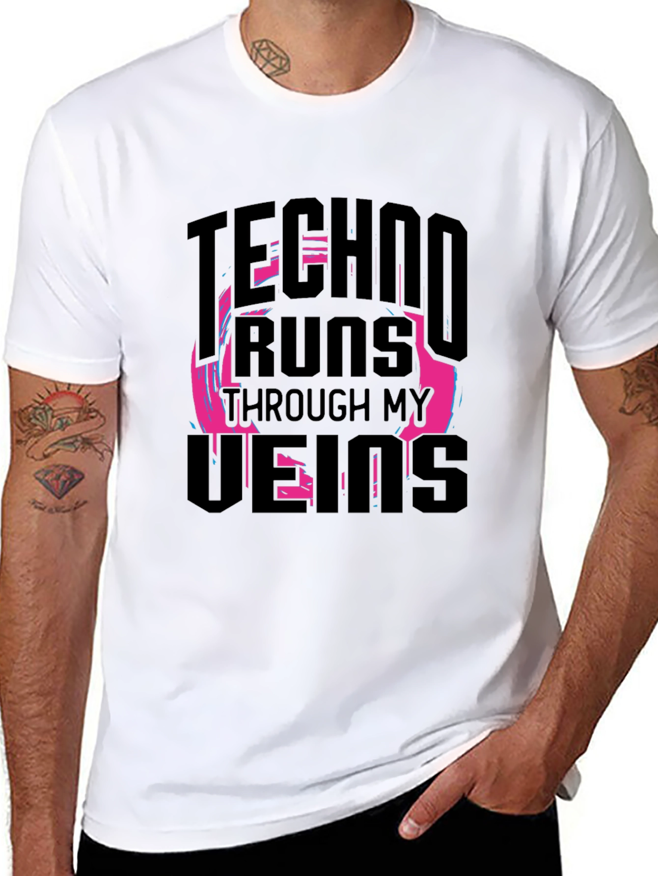 Techno Runs Through My Veins Graphic T-Shirt