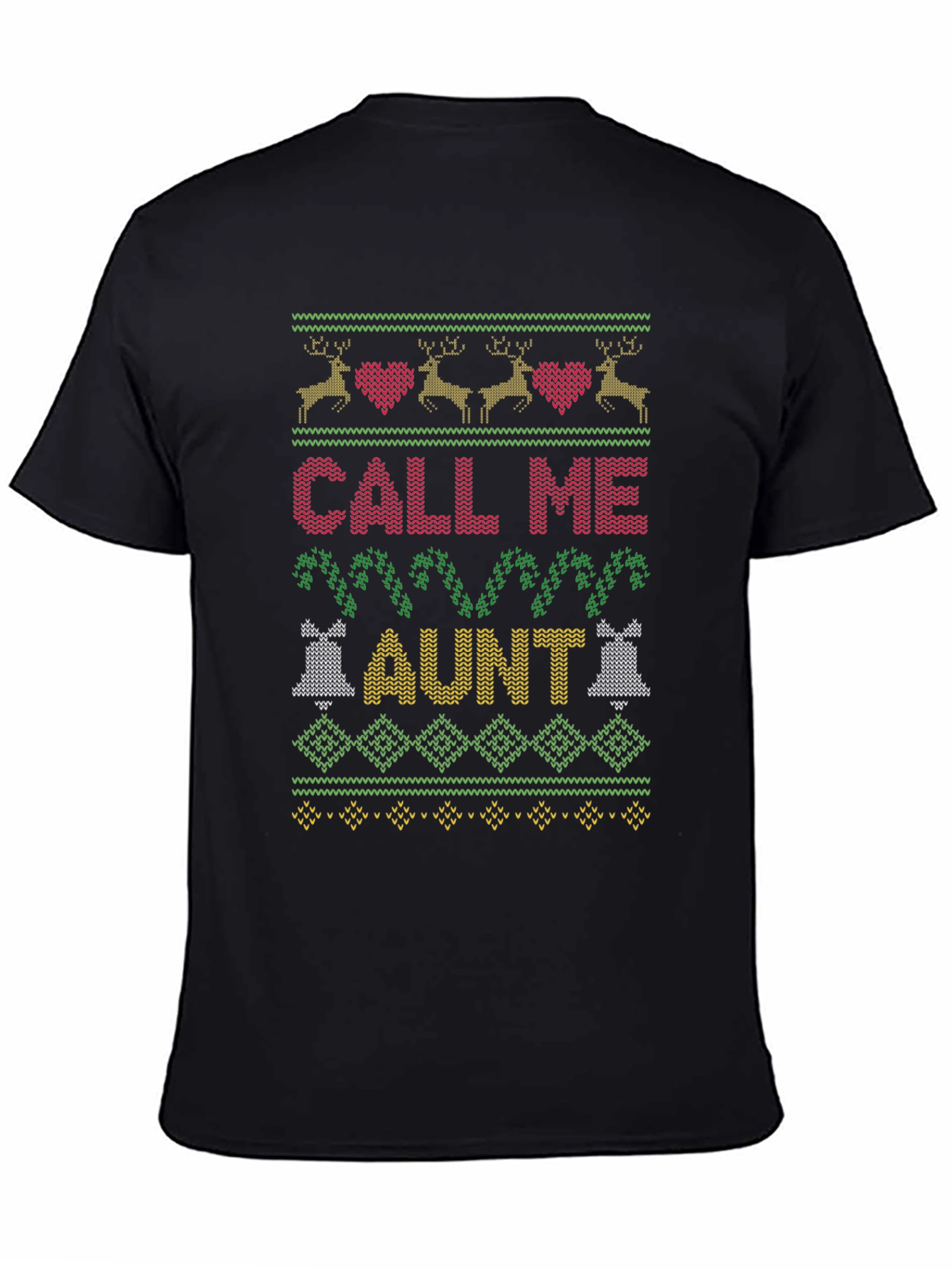Call Me Aunt Christmas Sweater Style T-Shirt