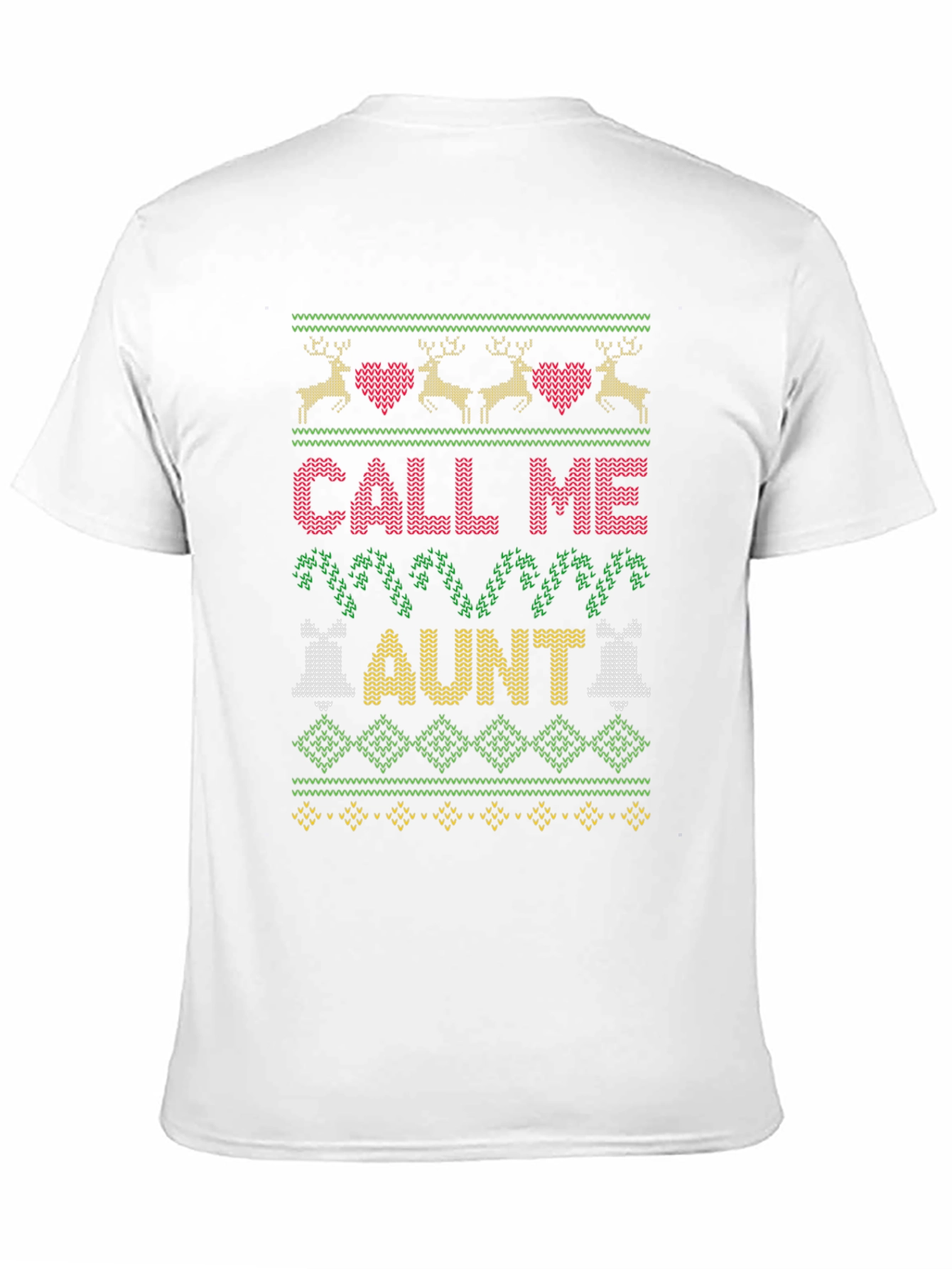 Call Me Aunt Christmas Sweater Style T-Shirt