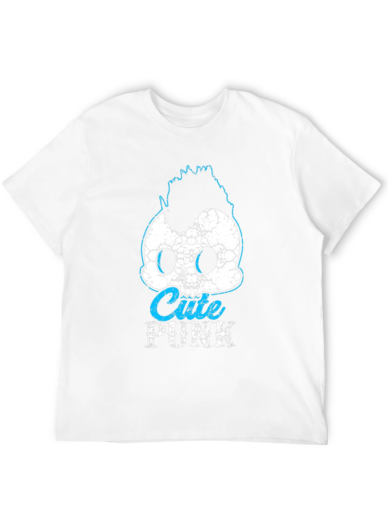 Cute Punk Skull Graphic Tee - Black Cotton T-Shirt