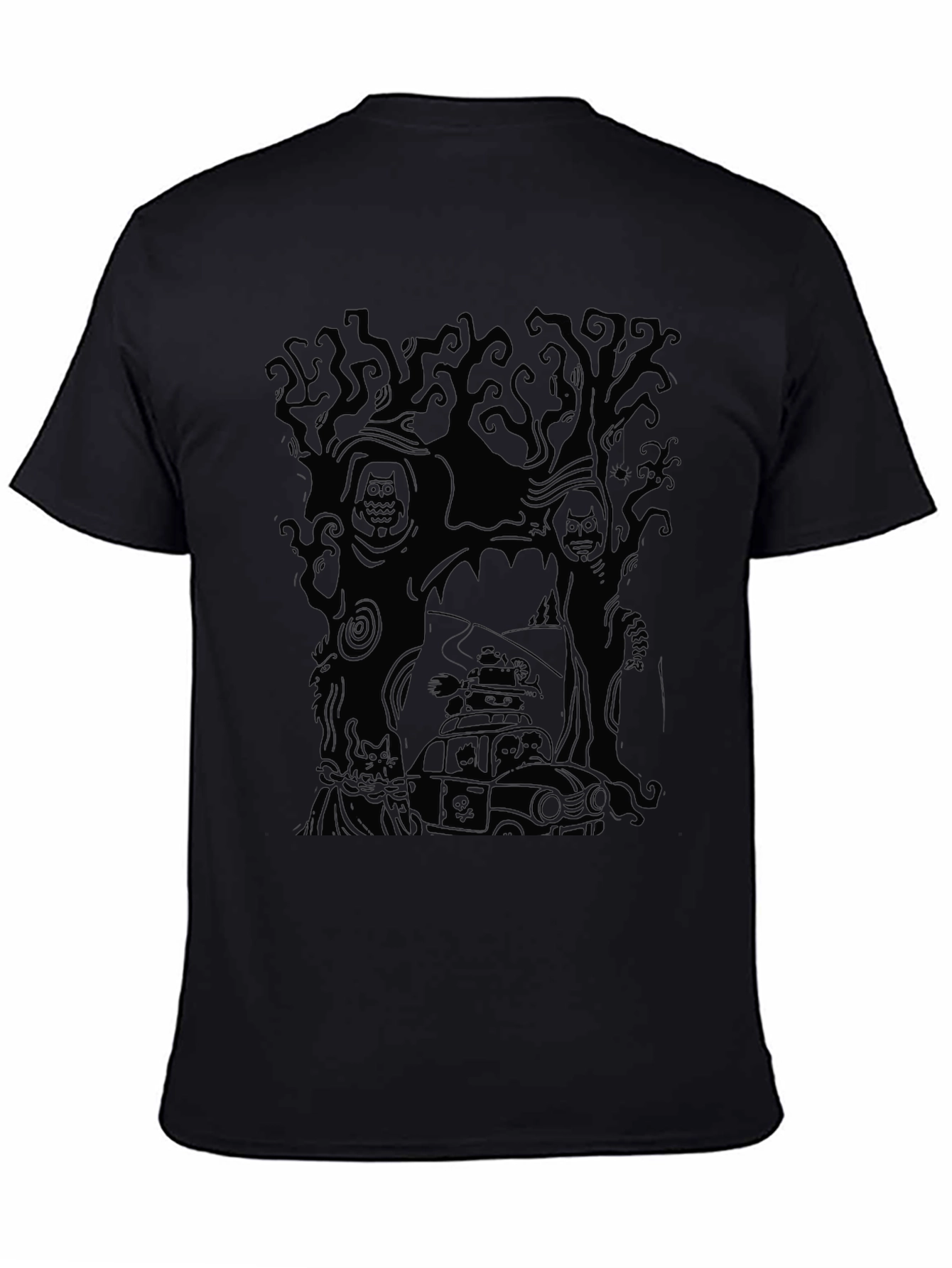 Spooky Halloween Graphic Tee - Black