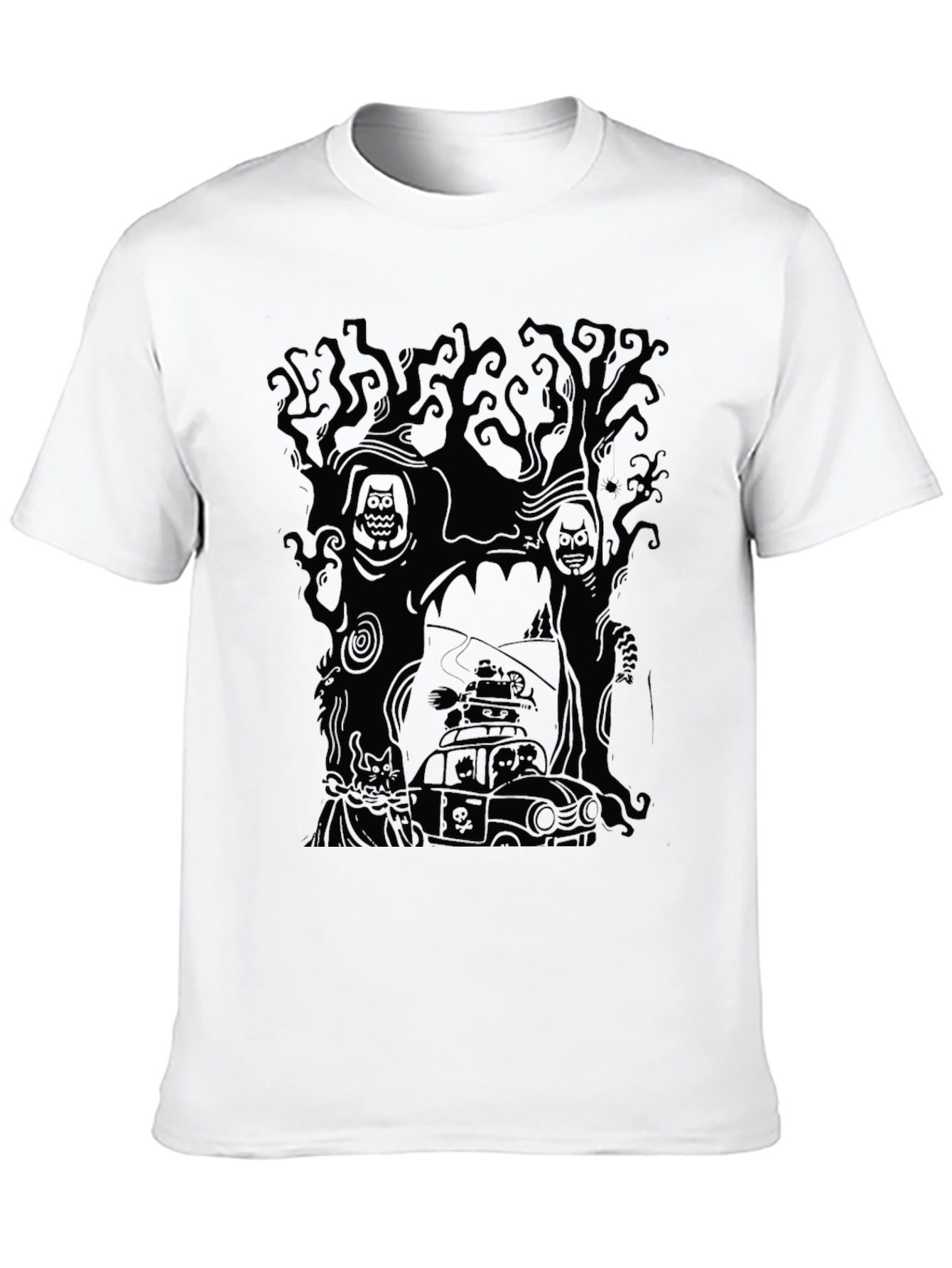 Spooky Halloween Graphic Tee - Black
