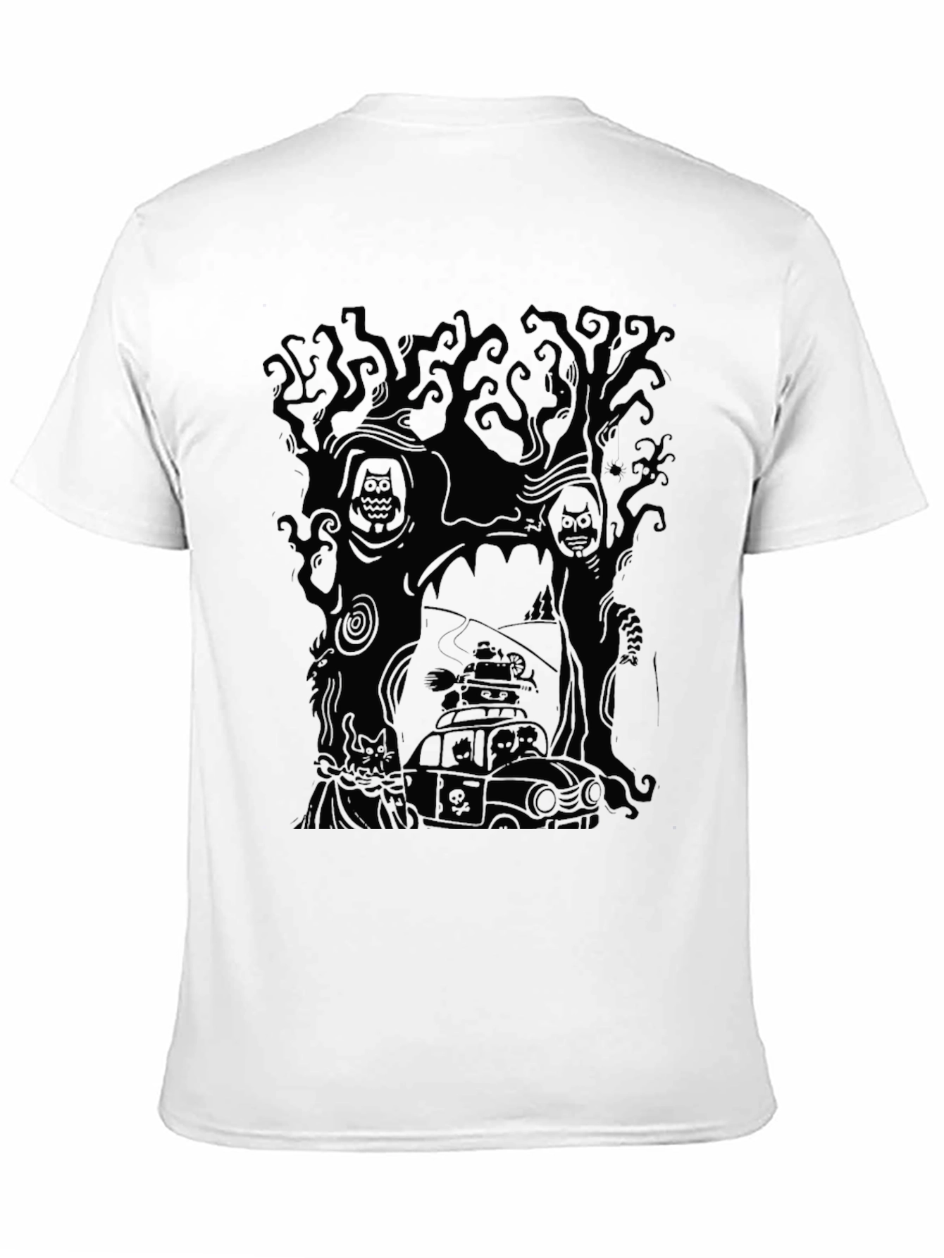 Spooky Halloween Graphic Tee - Black