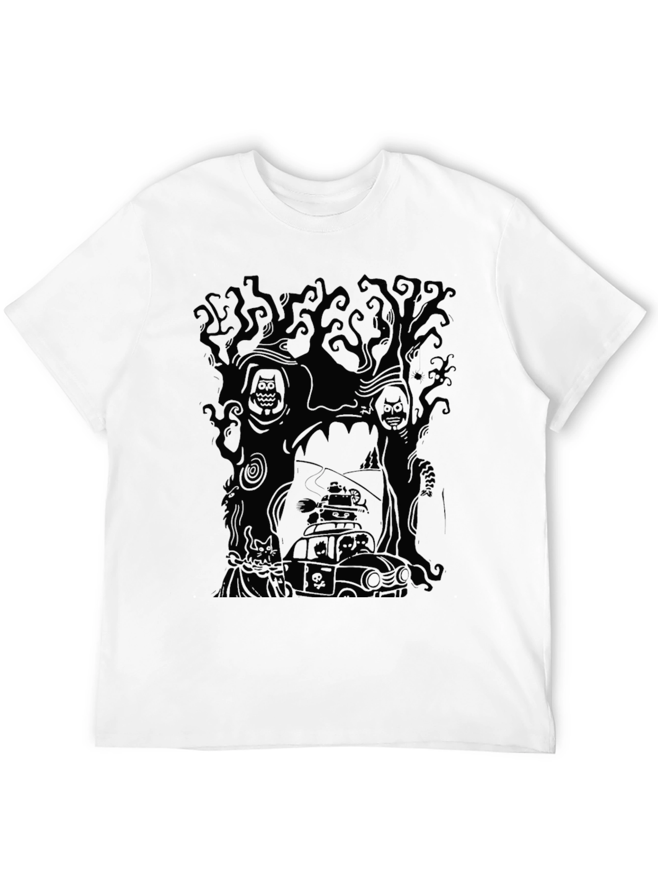 Spooky Halloween Graphic Tee - Black