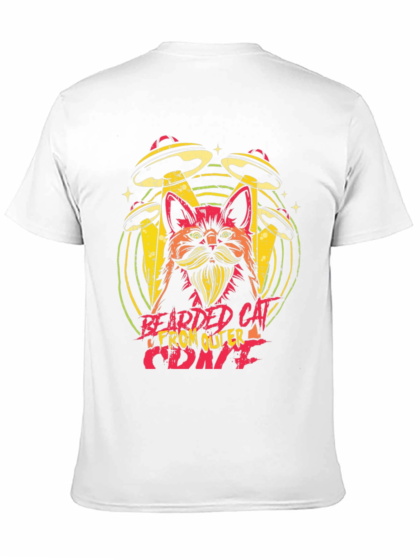 Bearded Cat From Outer Space Graphic Tee
