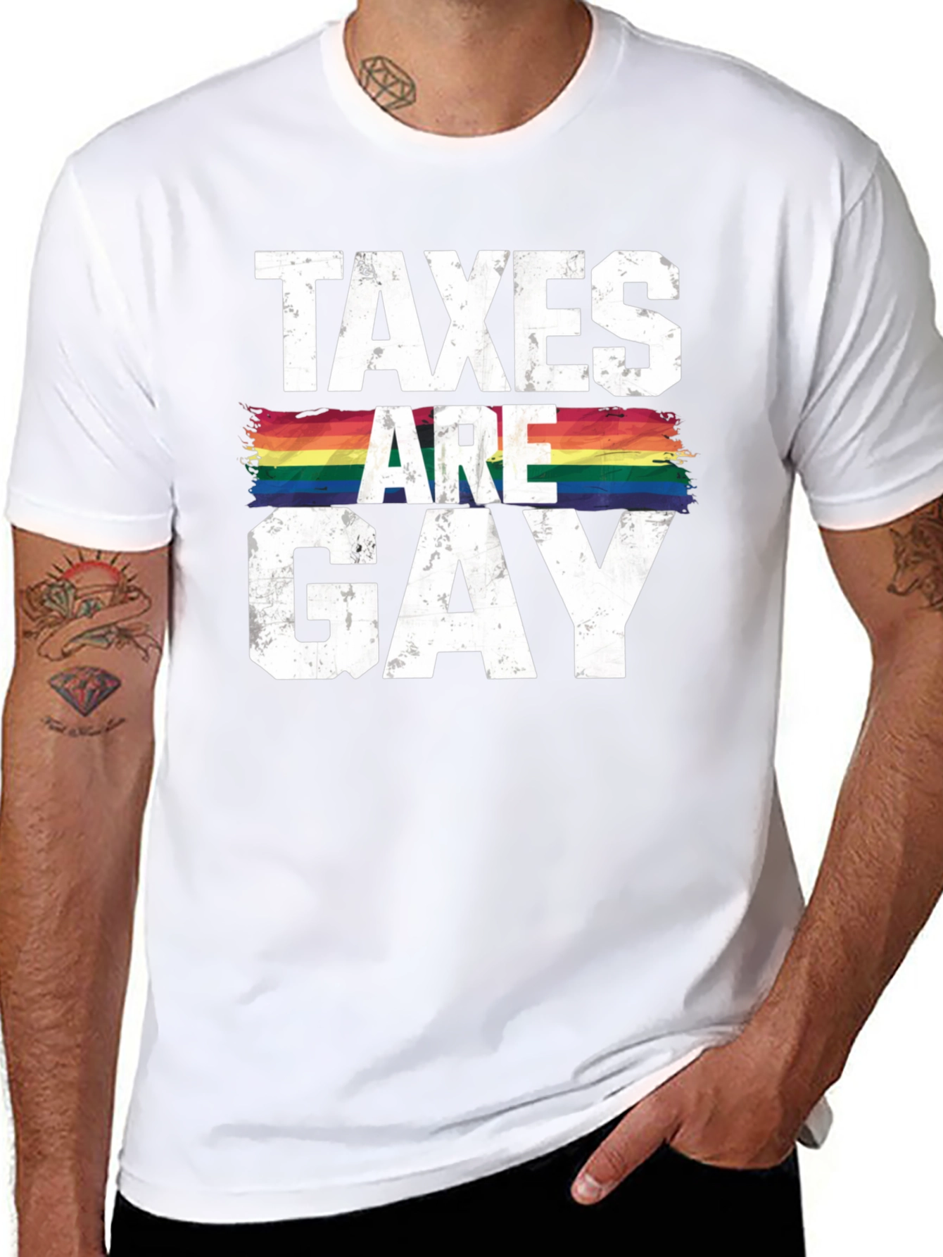 Taxes Are Gay T-Shirt - Pride LGBTQ Rainbow
