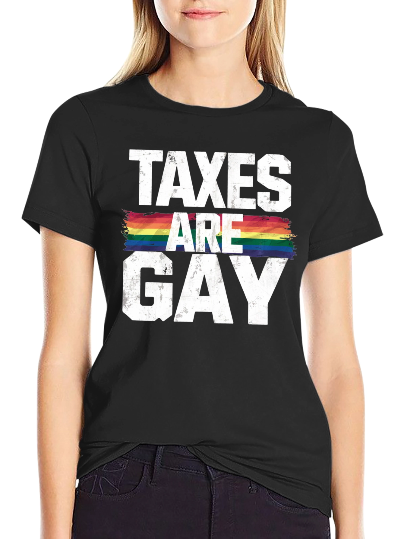 Taxes Are Gay T-Shirt - Pride LGBTQ Rainbow
