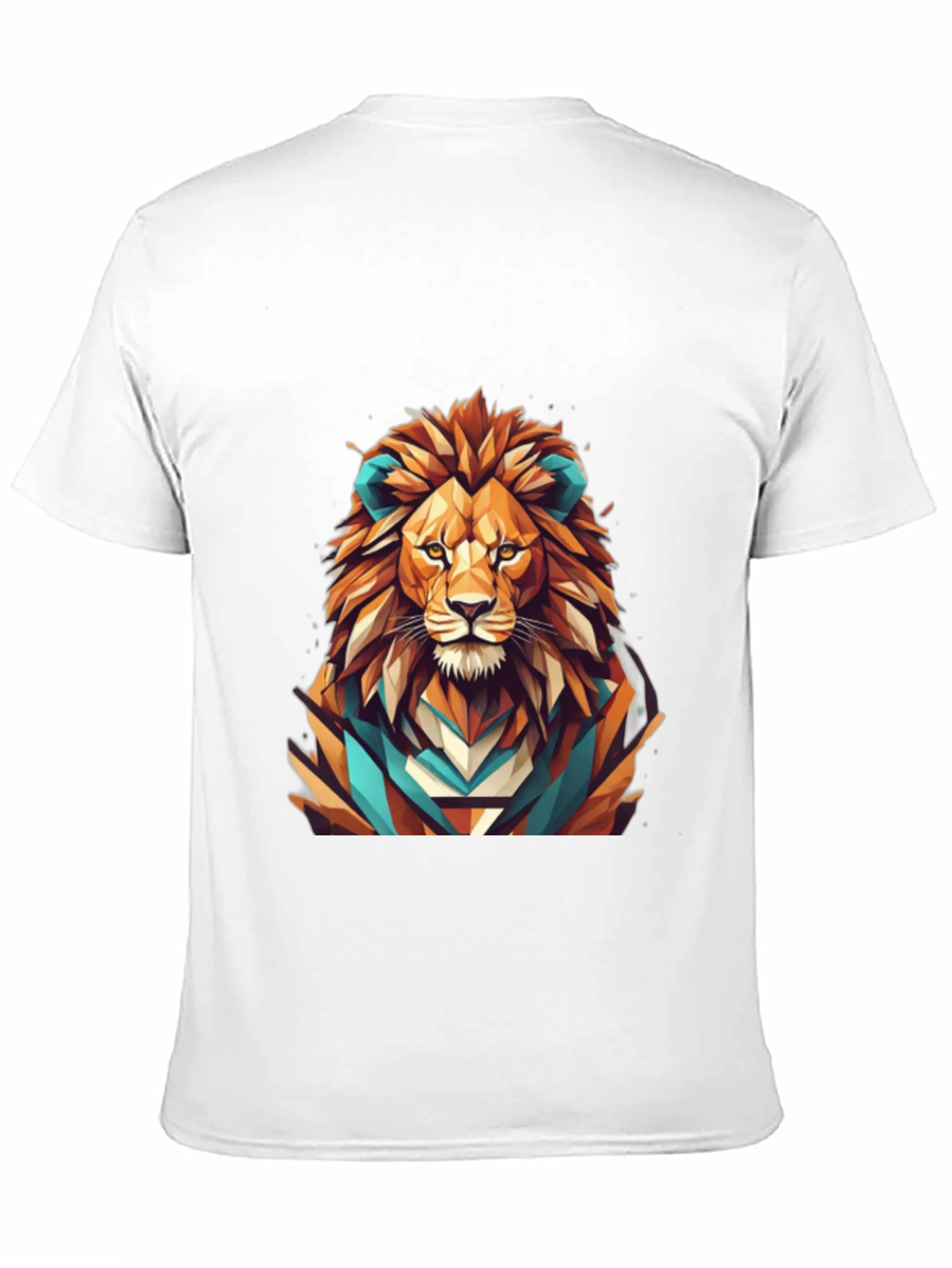 Geometric Lion Graphic Tee - Mens Black T-Shirt
