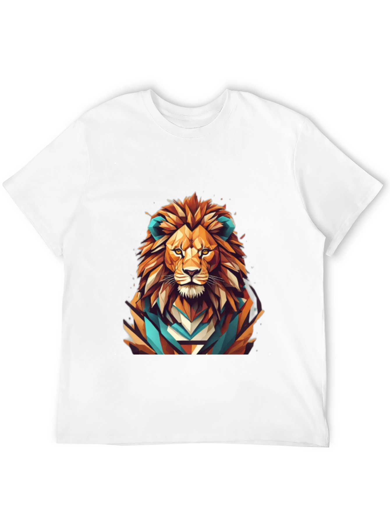 Geometric Lion Graphic Tee - Mens Black T-Shirt