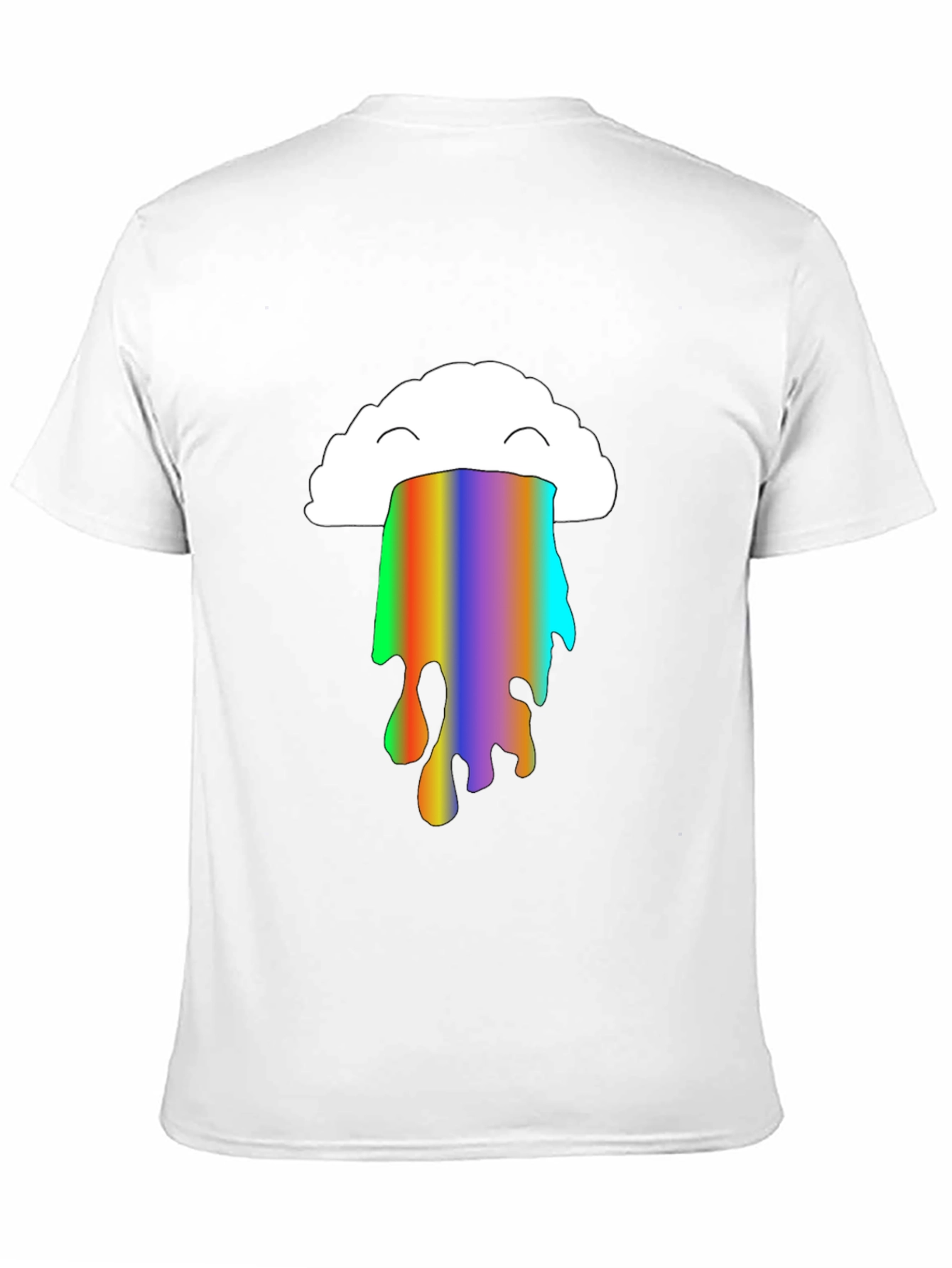 Rainbow Cloud Puke Graphic Tee - Black