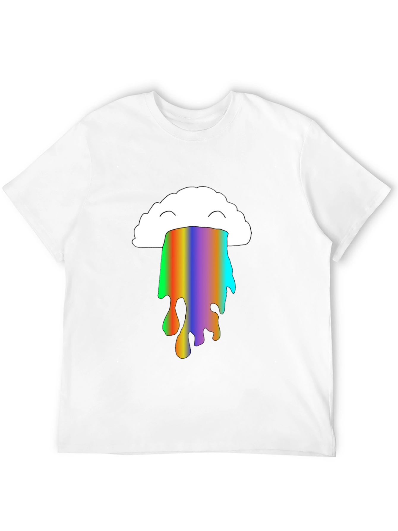 Rainbow Cloud Puke Graphic Tee - Black