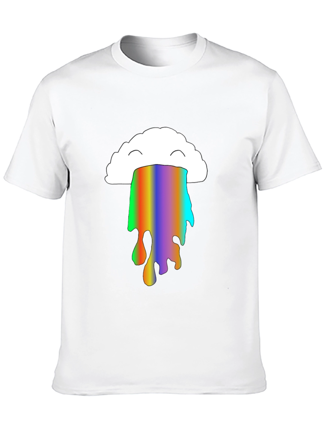 Rainbow Cloud Puke Graphic Tee - Black