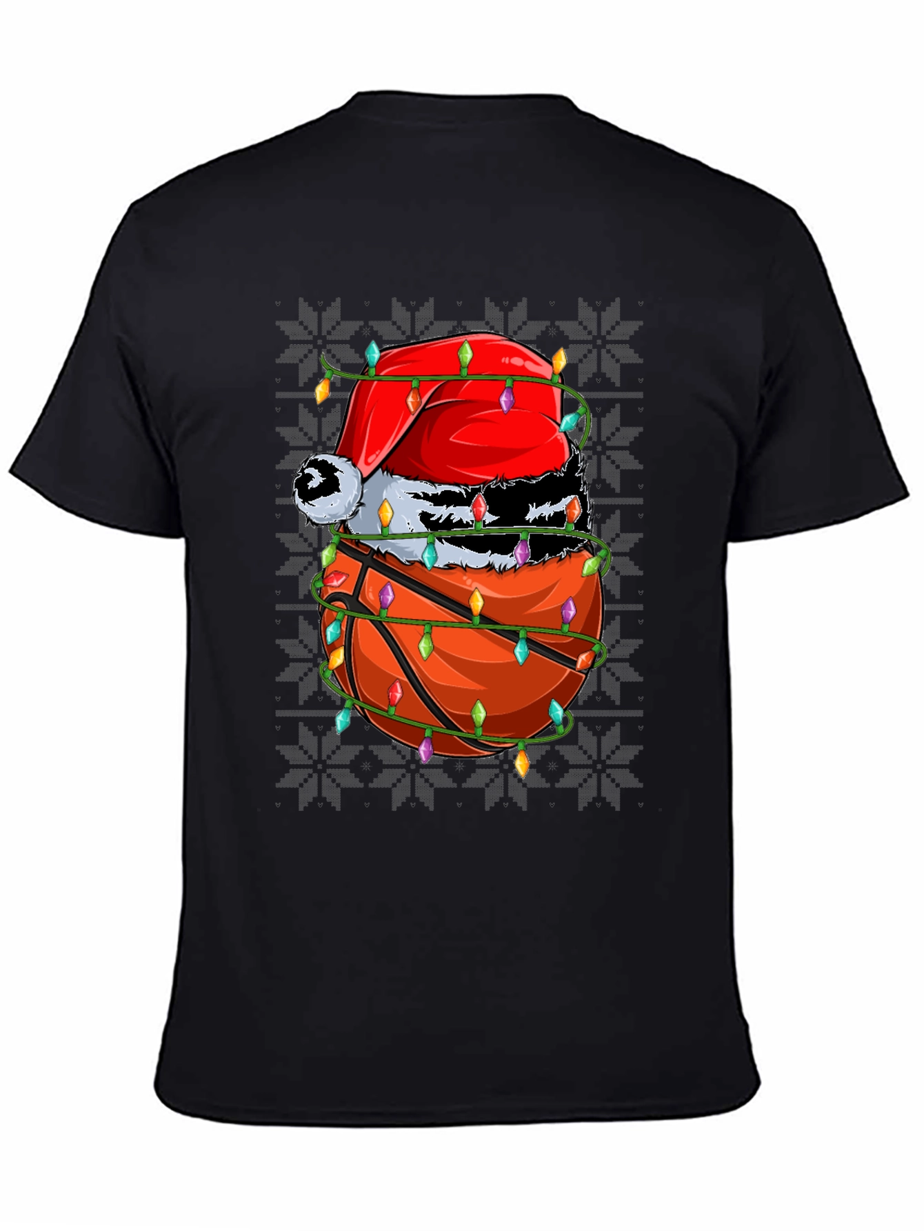 Festive Basketball Santa Hat T-Shirt