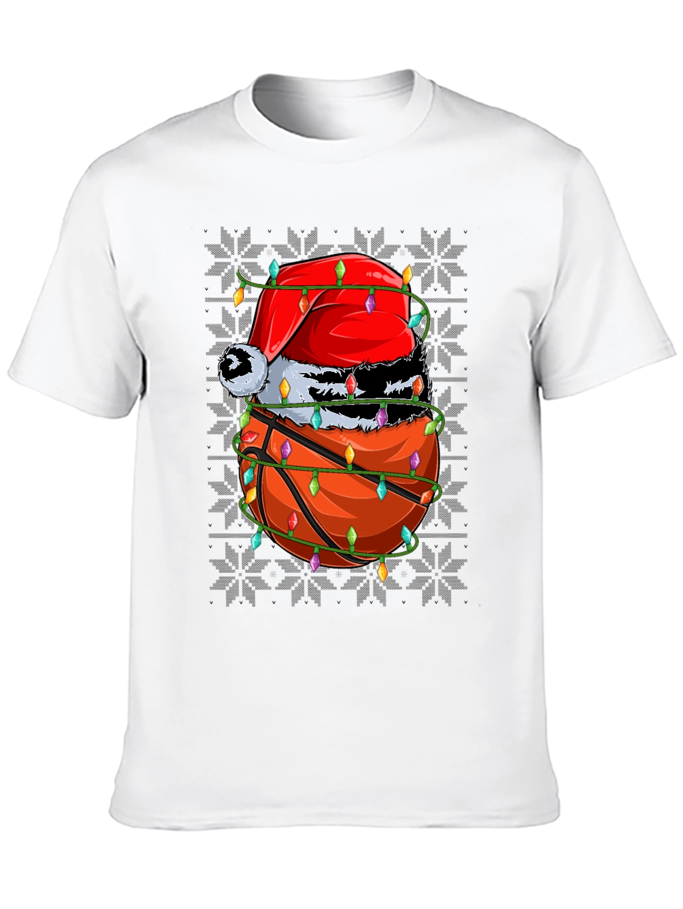 Festive Basketball Santa Hat T-Shirt