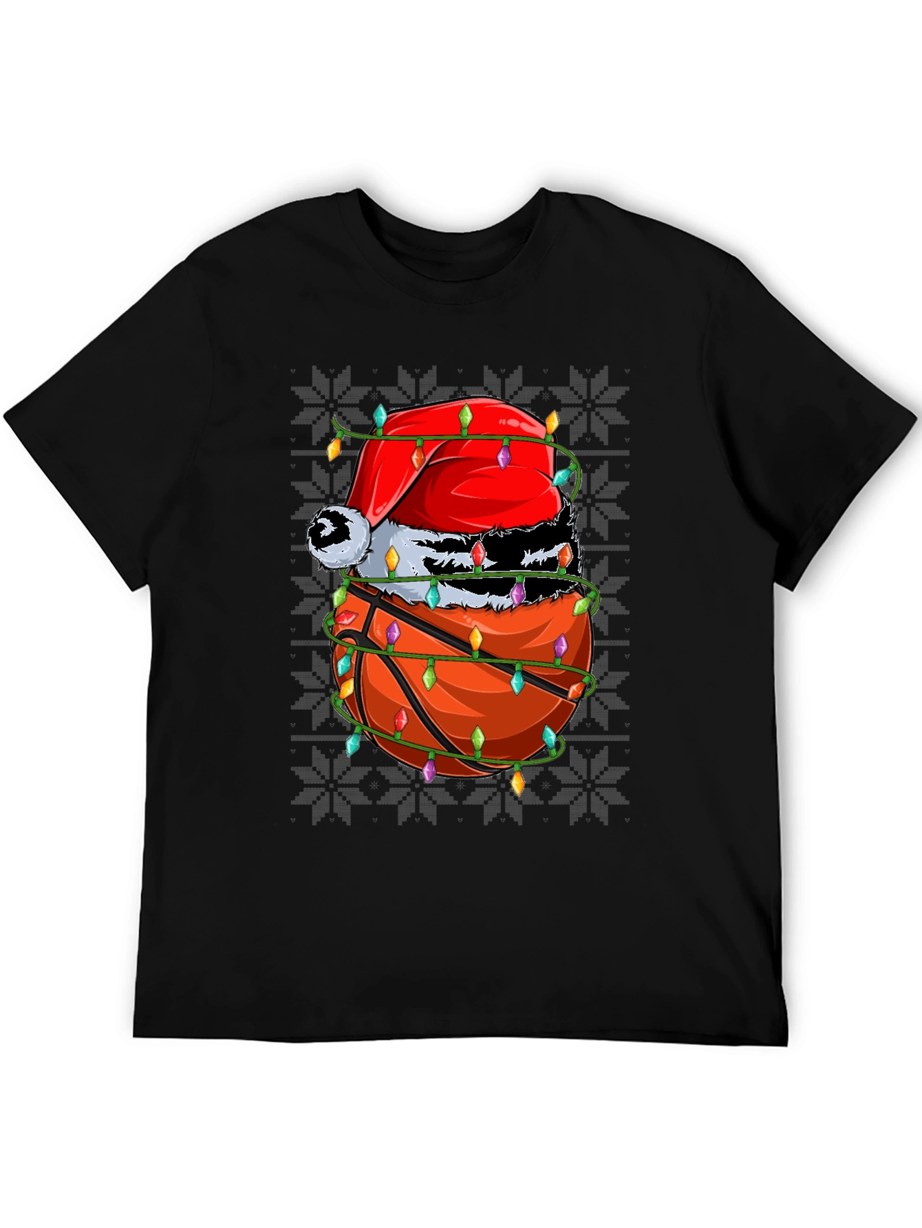 Festive Basketball Santa Hat T-Shirt