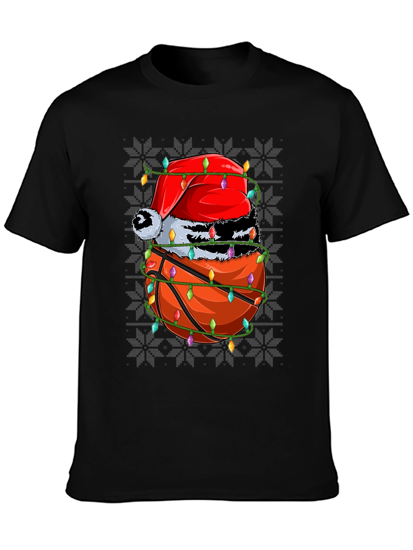 Festive Basketball Santa Hat T-Shirt