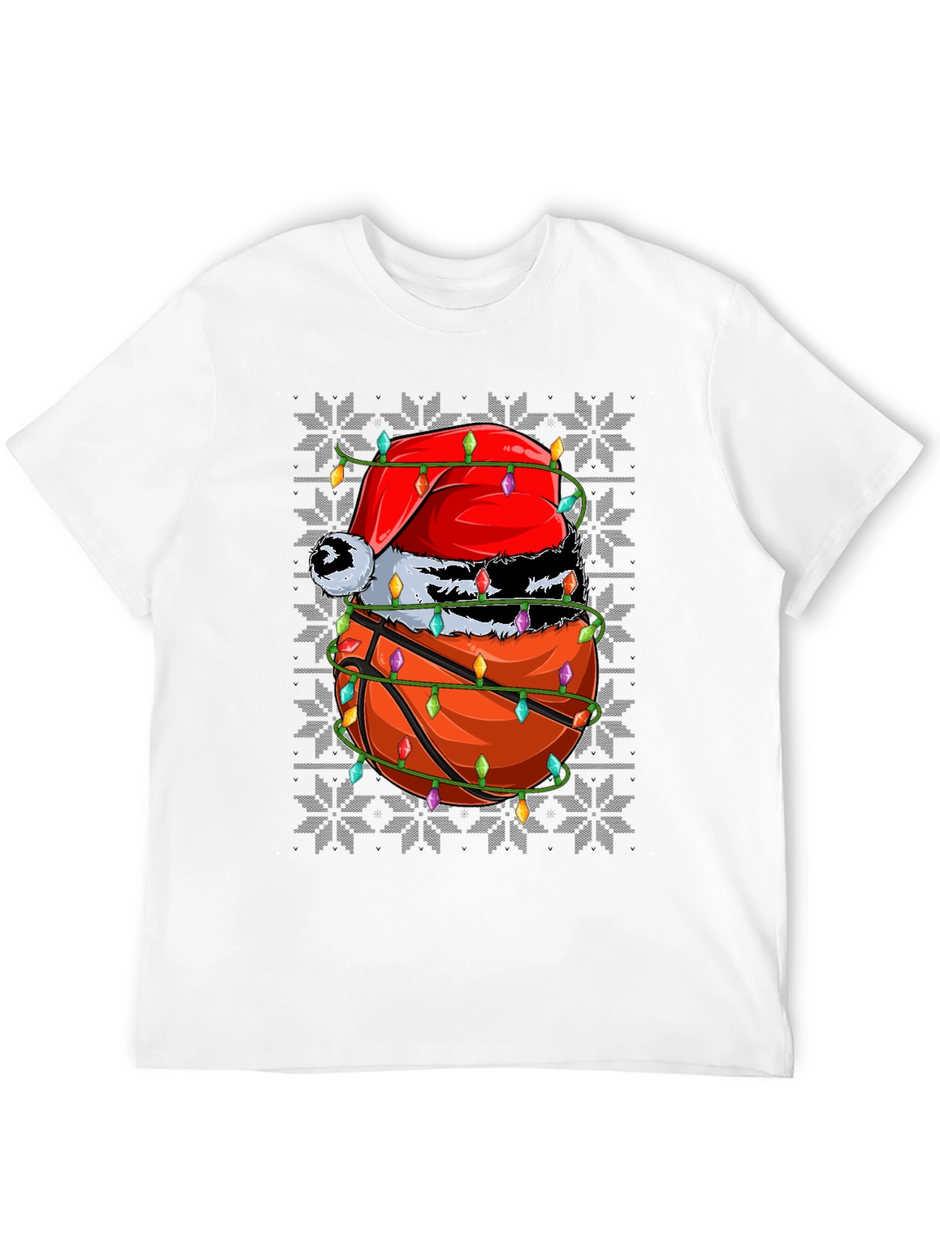 Festive Basketball Santa Hat T-Shirt