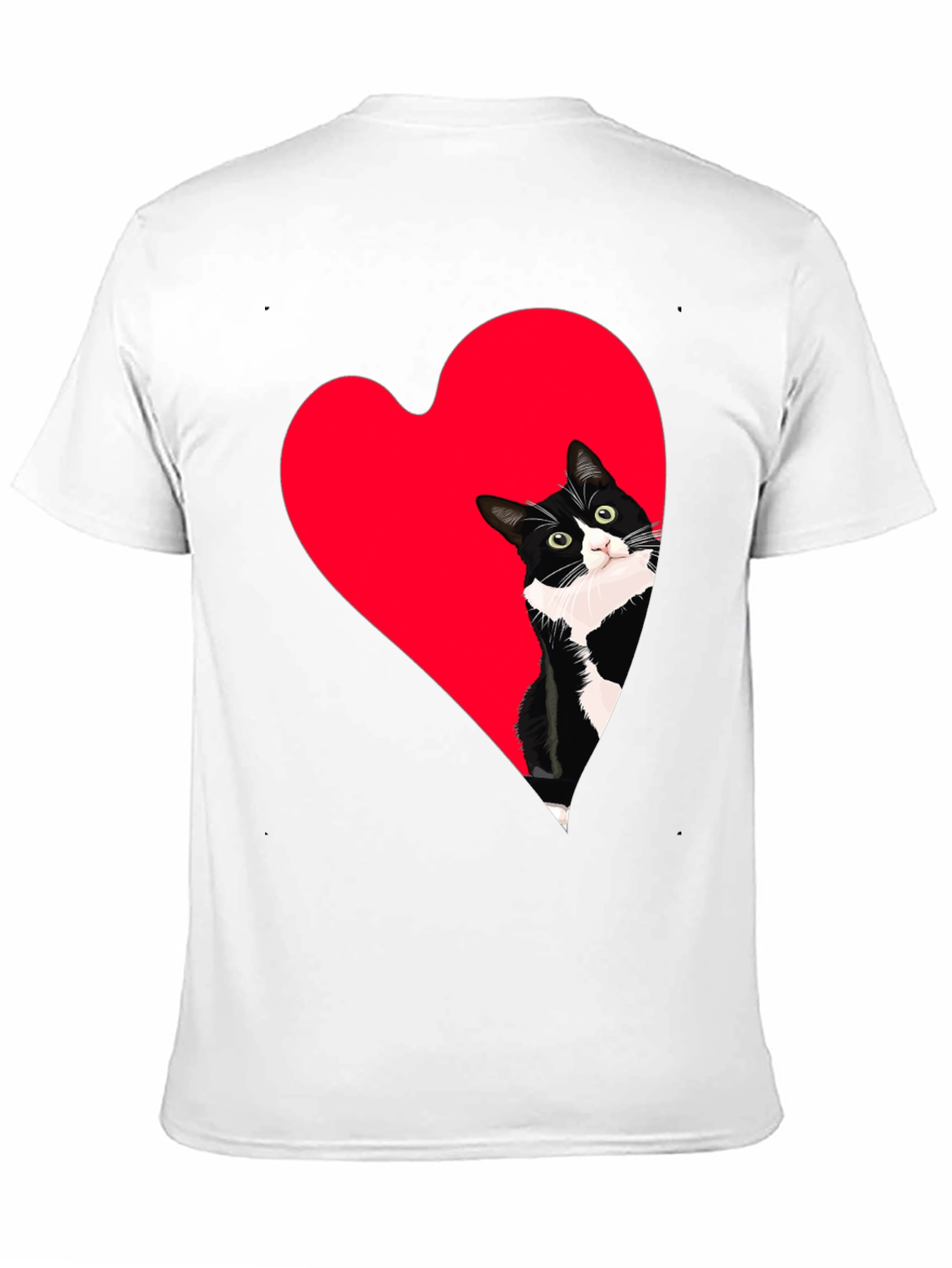 Cat Heart Peek Black Tee - Cute Graphic Shirt