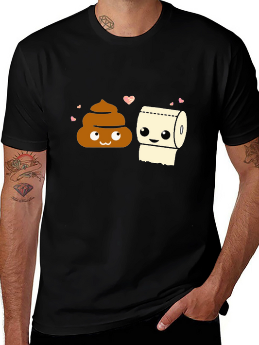 Funny Poop & Toilet Paper Matching Couple T-Shirt