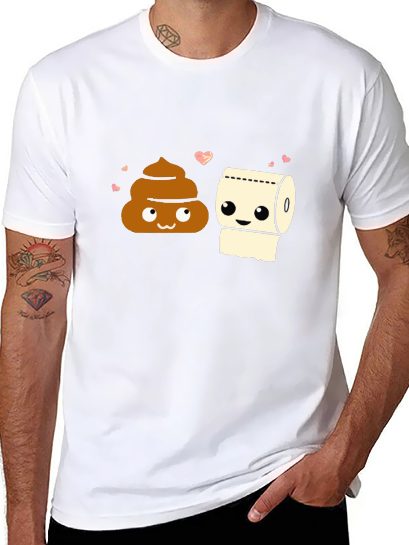 Funny Poop & Toilet Paper Matching Couple T-Shirt