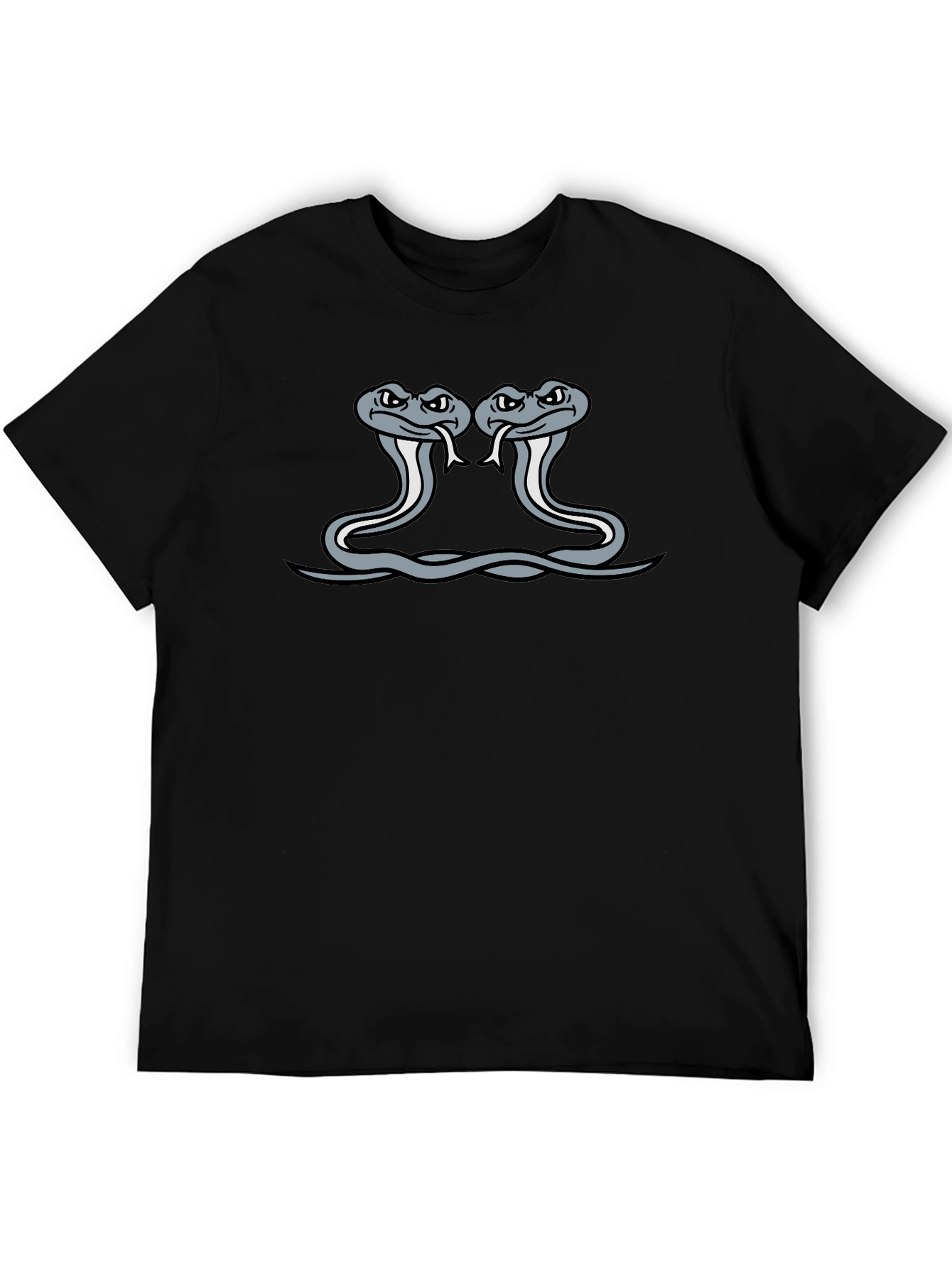 Two Headed Cobra Graphic Tee - Mens Black T-Shirt