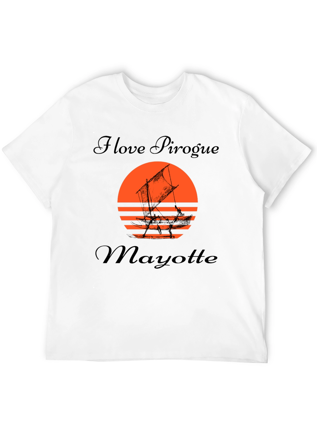 I Love Pirogue Mayotte Black T-Shirt