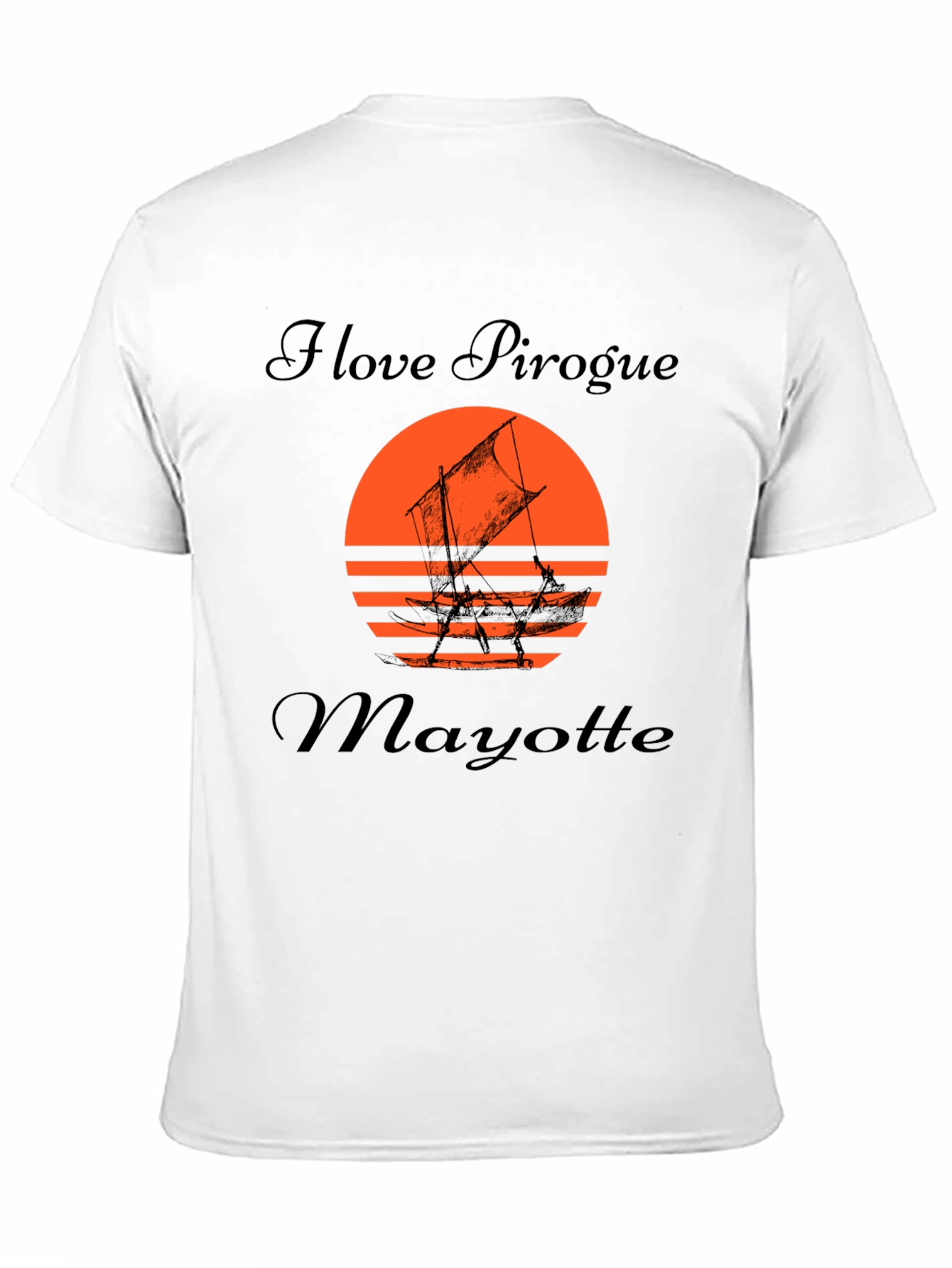 I Love Pirogue Mayotte Black T-Shirt