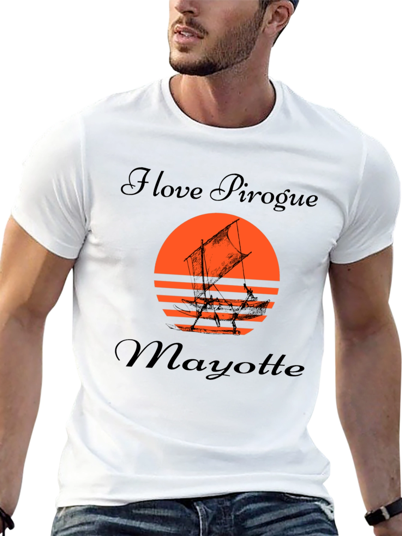 I Love Pirogue Mayotte Black T-Shirt