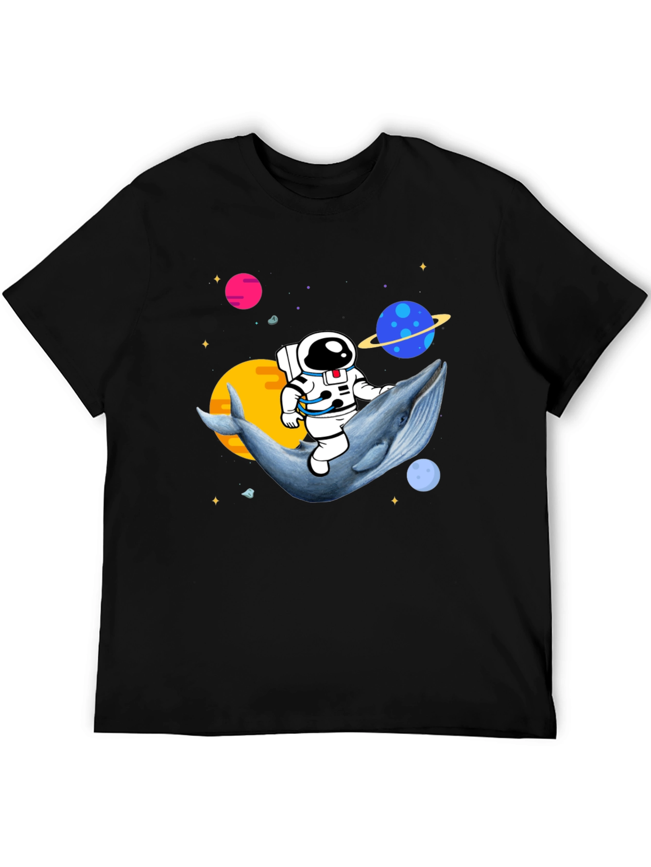Astronaut Riding Whale T-Shirt - Space Graphic Tee