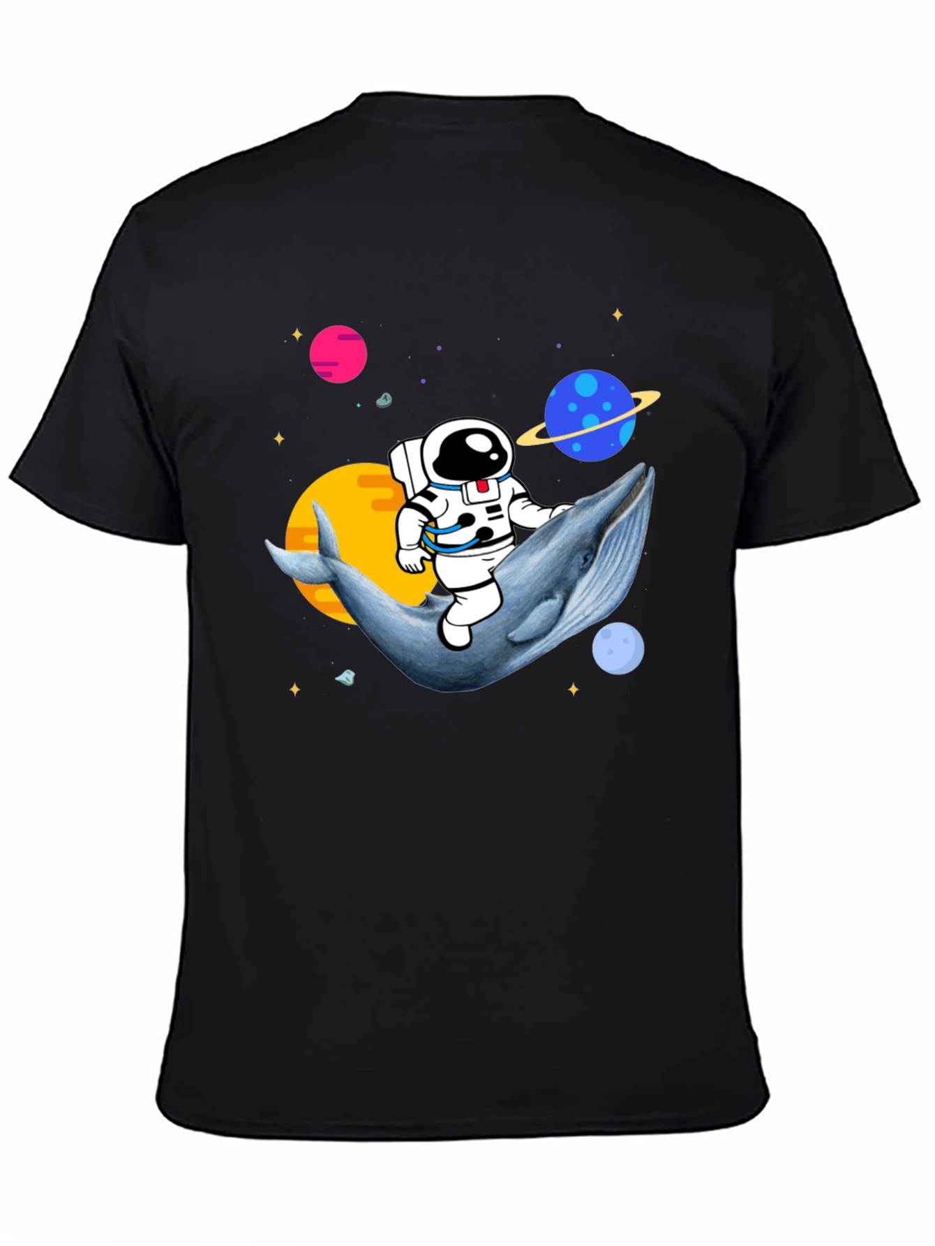 Astronaut Riding Whale T-Shirt - Space Graphic Tee