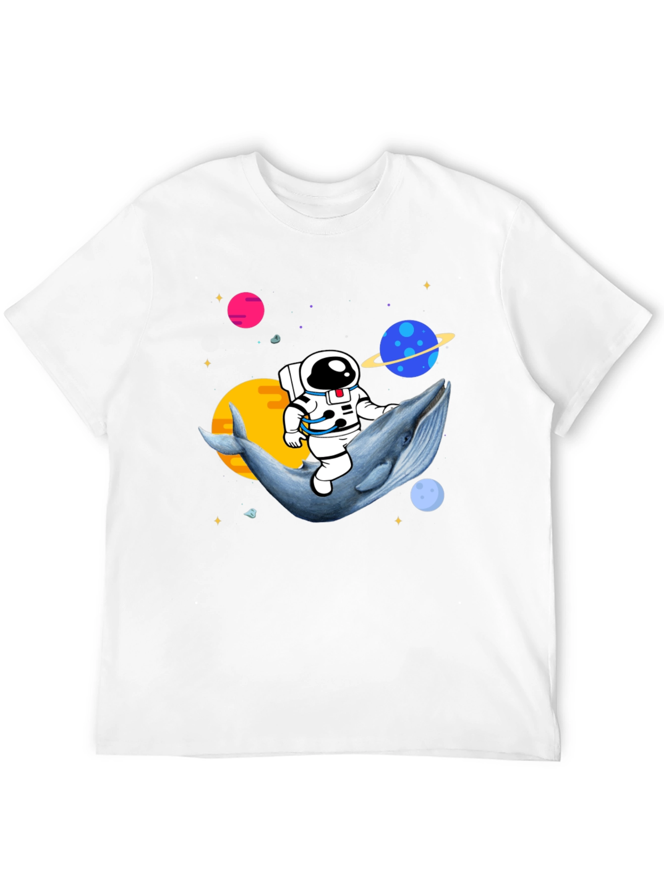 Astronaut Riding Whale T-Shirt - Space Graphic Tee