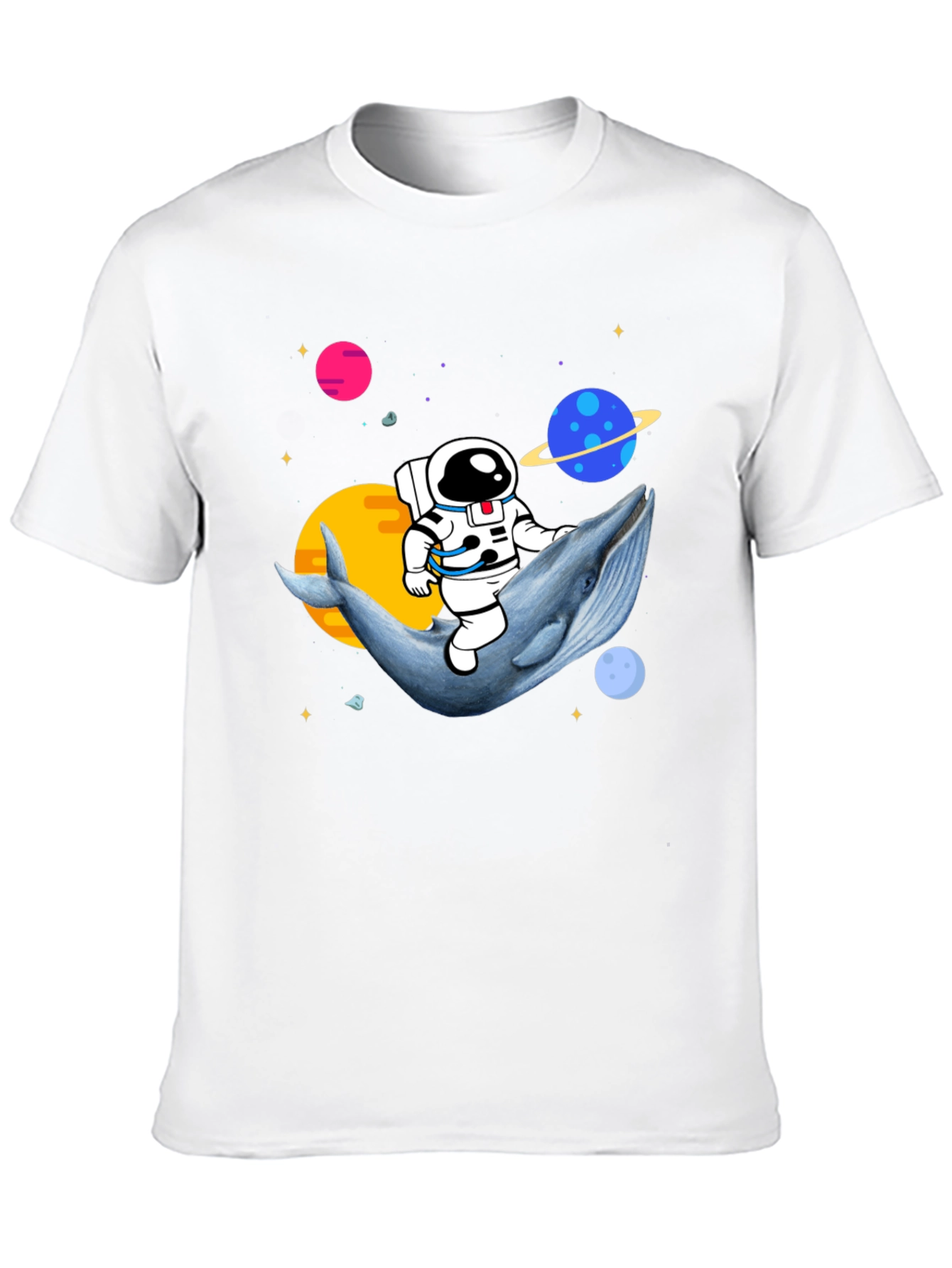 Astronaut Riding Whale T-Shirt - Space Graphic Tee