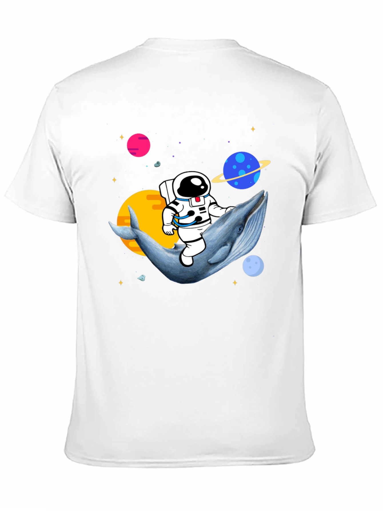 Astronaut Riding Whale T-Shirt - Space Graphic Tee