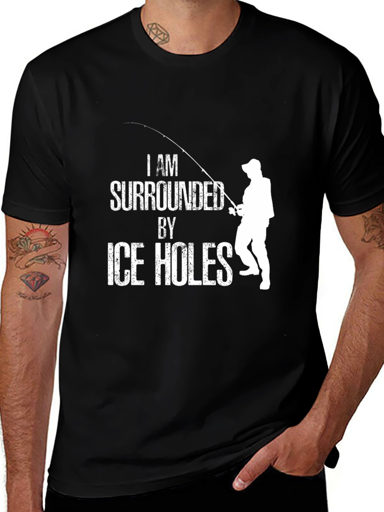 Ice Fishing T-Shirt - Surrounded by Ice Holes