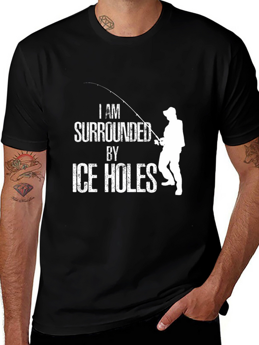 Ice Fishing T-Shirt - Surrounded by Ice Holes