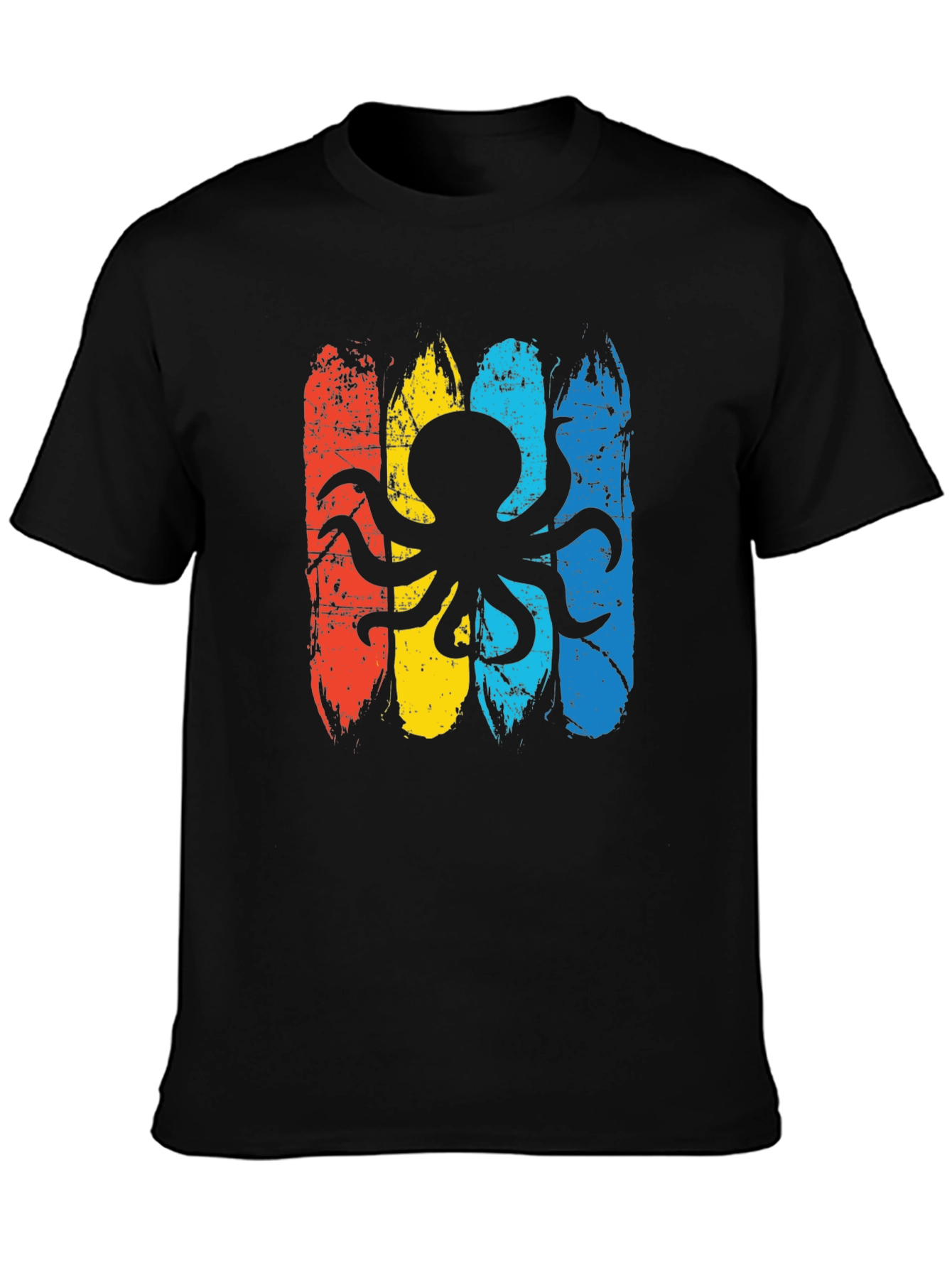 Retro Octopus Graphic T-Shirt - Black