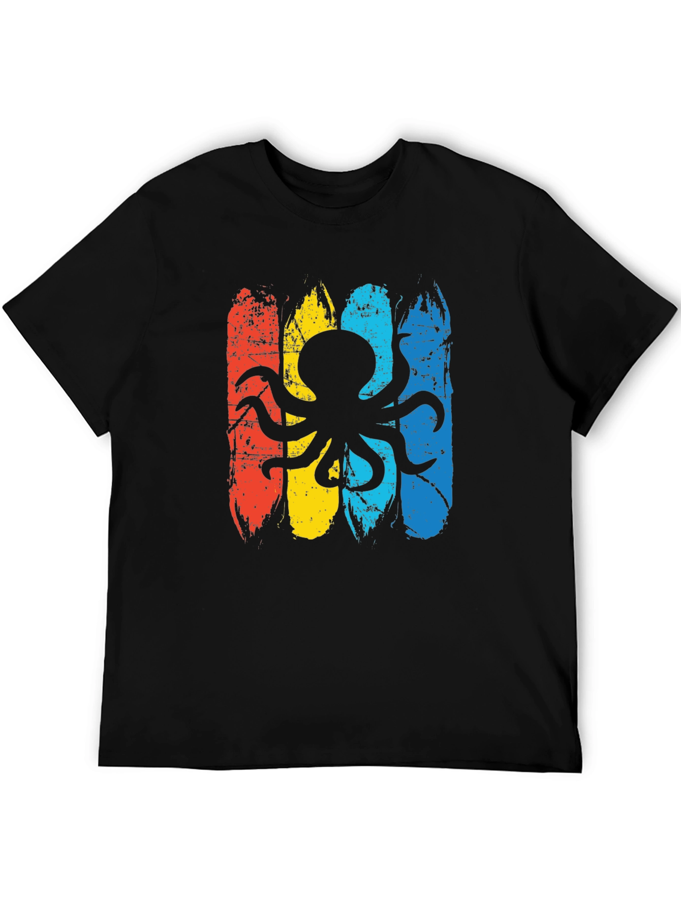 Retro Octopus Graphic T-Shirt - Black