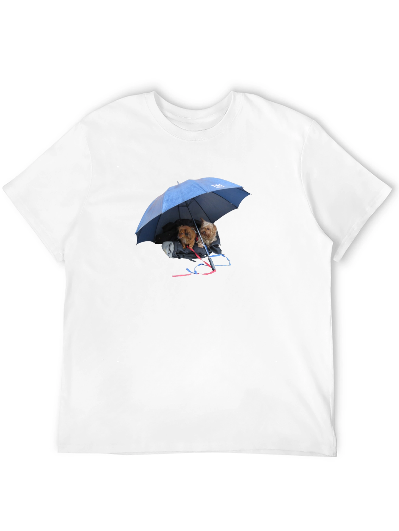 Dogs Under Umbrella Graphic Tee - Black