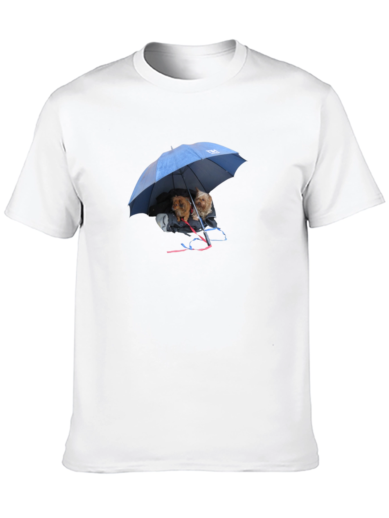 Dogs Under Umbrella Graphic Tee - Black