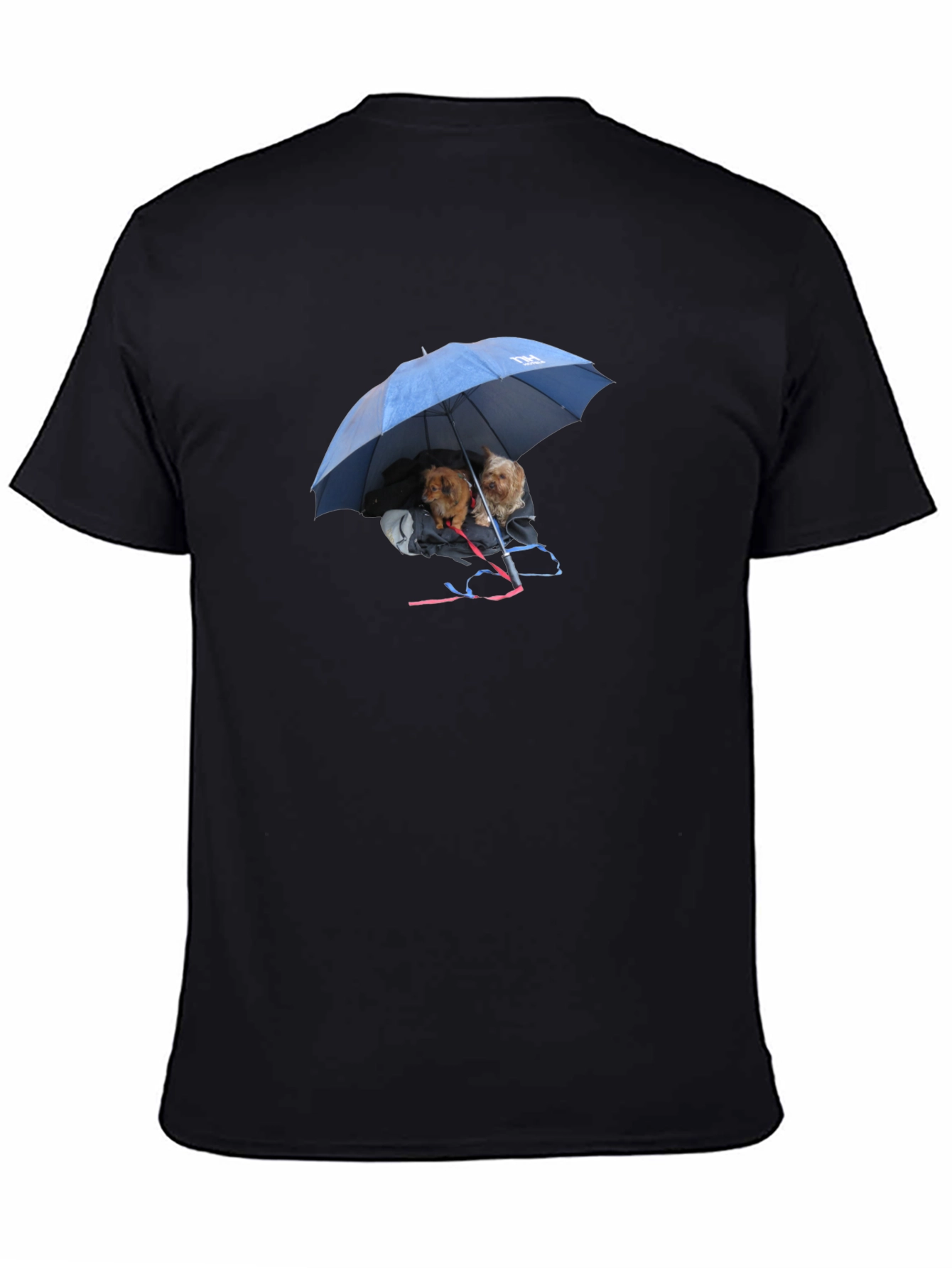 Dogs Under Umbrella Graphic Tee - Black