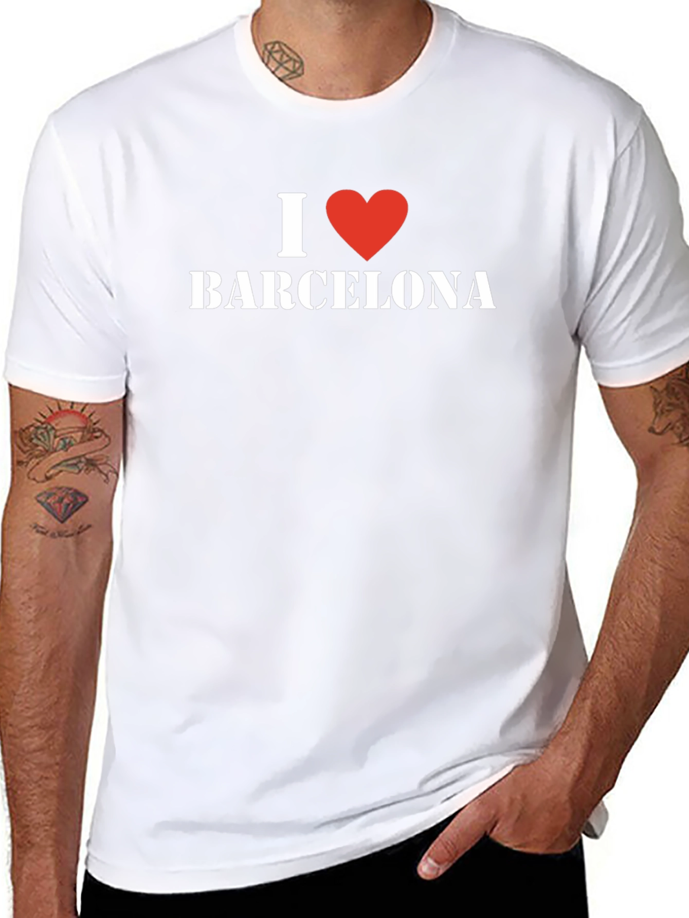 I Love Barcelona T-Shirt - Stylish Black Cotton Tee