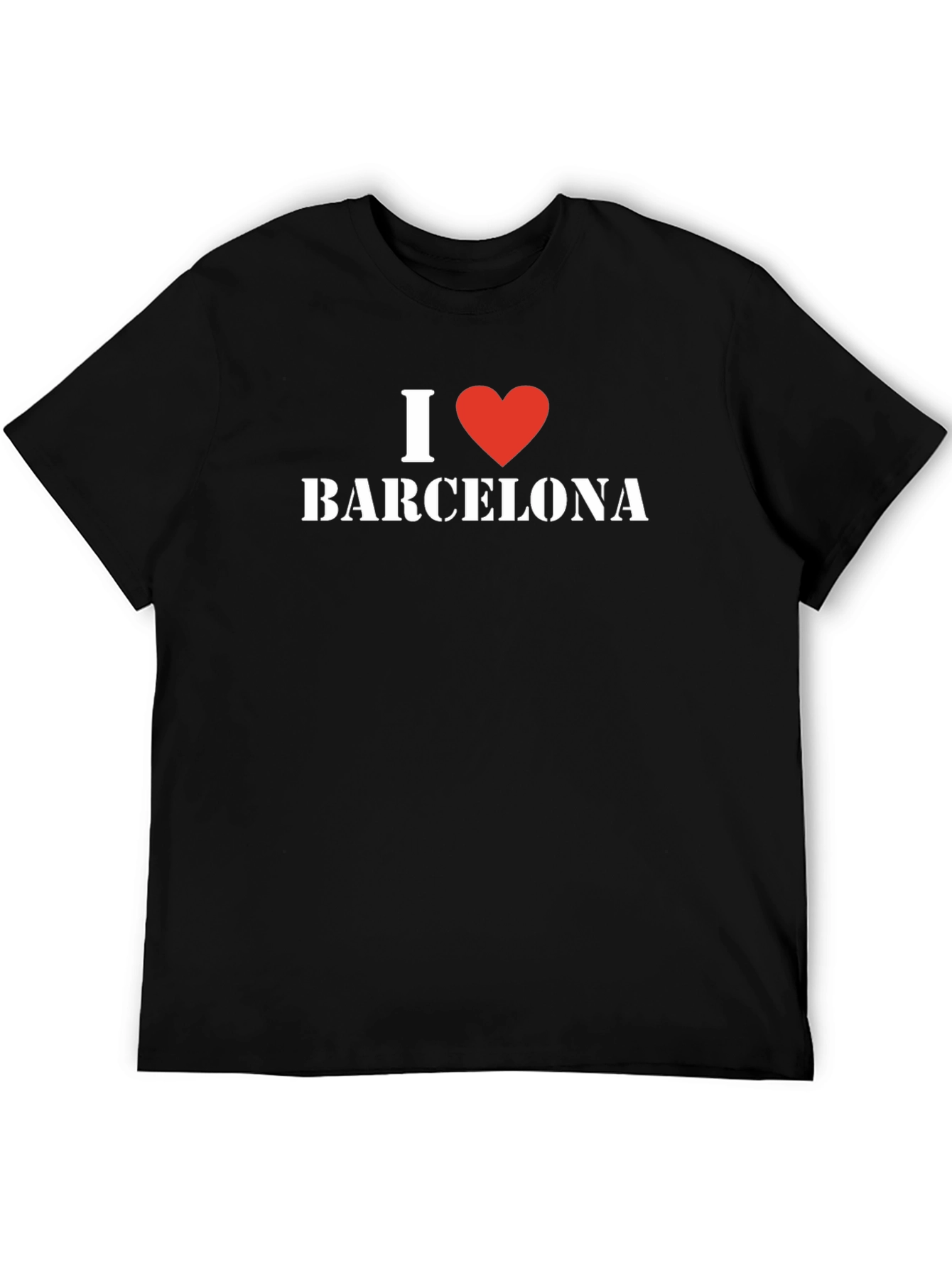 I Love Barcelona T-Shirt - Stylish Black Cotton Tee