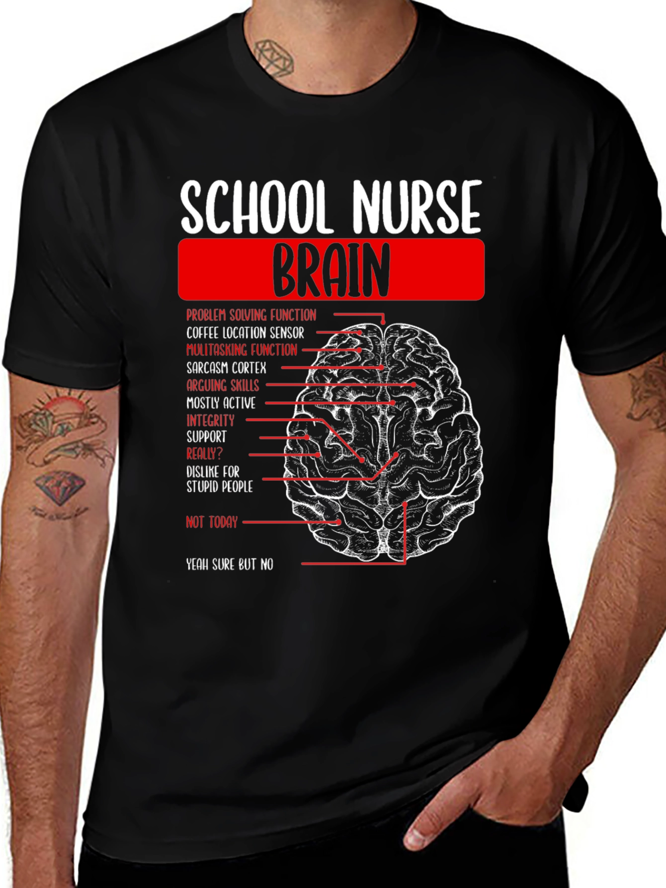 School Nurse Brain Anatomy T-Shirt