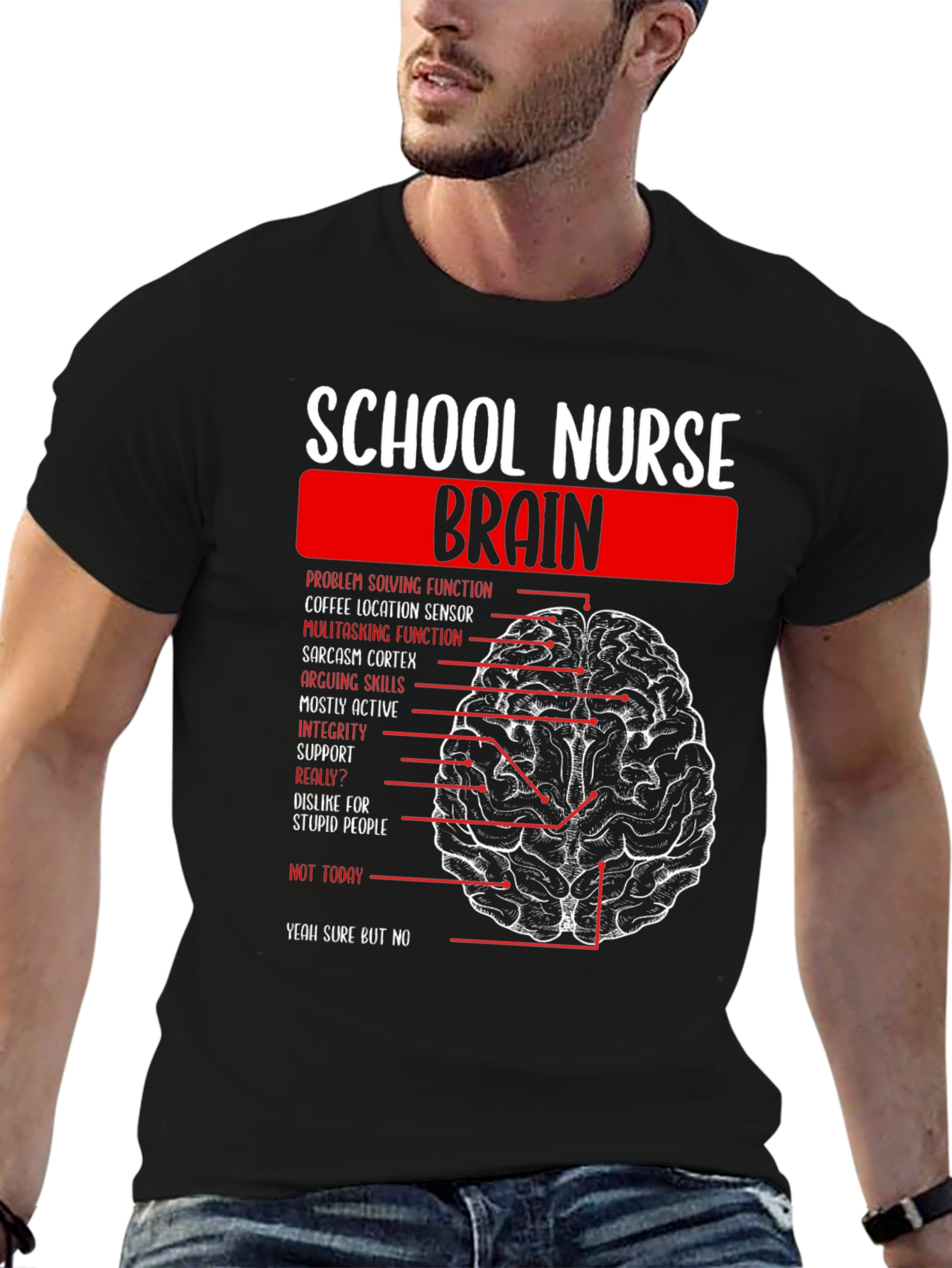 School Nurse Brain Anatomy T-Shirt
