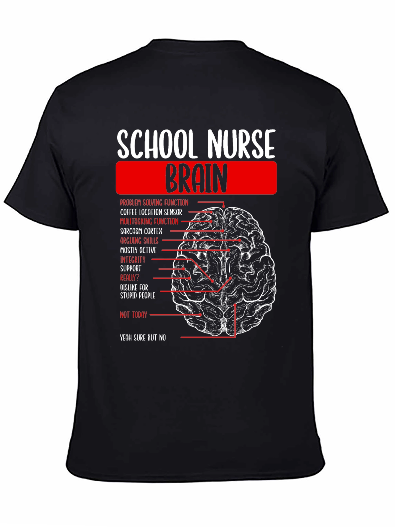 School Nurse Brain Anatomy T-Shirt