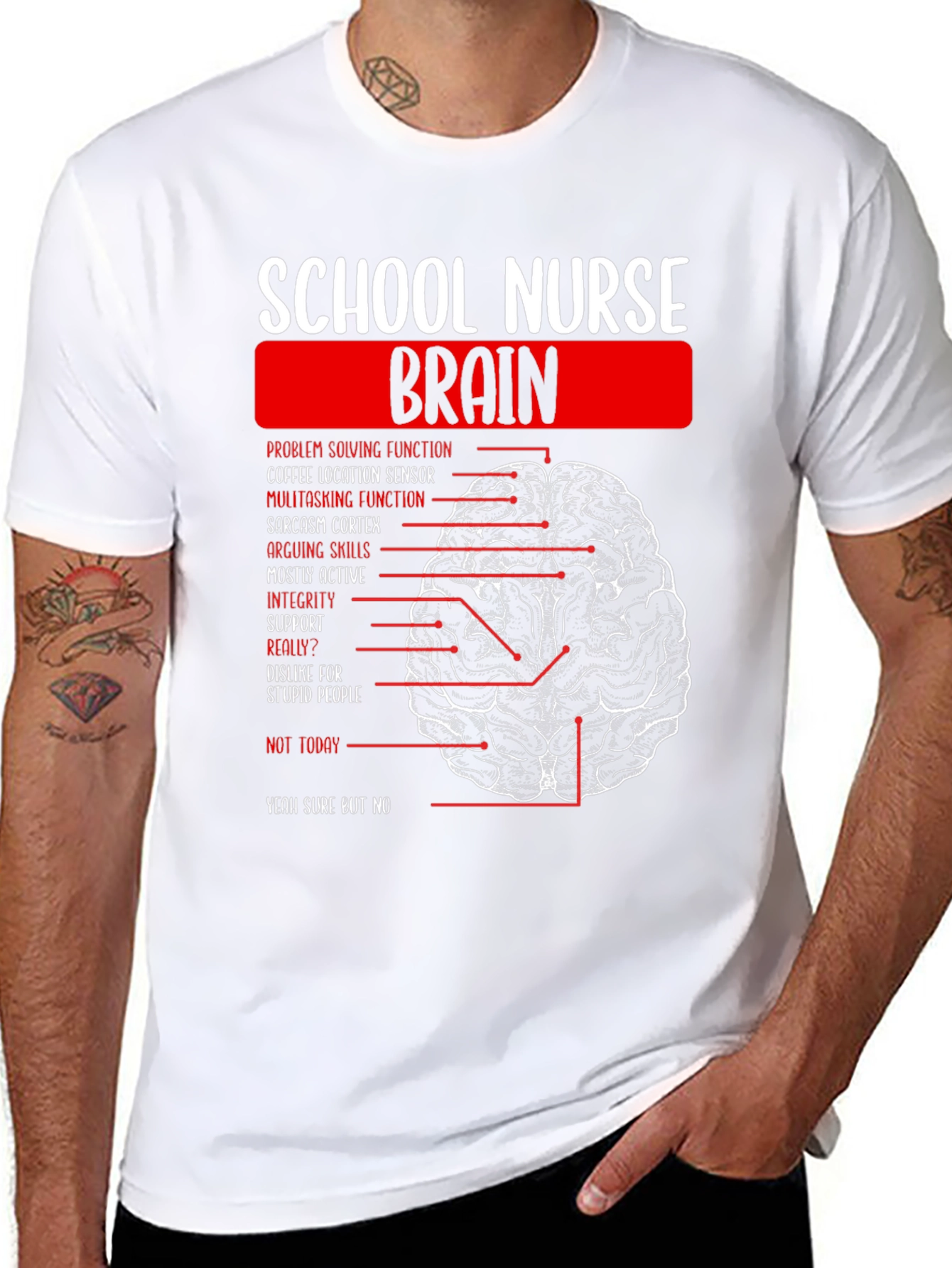 School Nurse Brain Anatomy T-Shirt