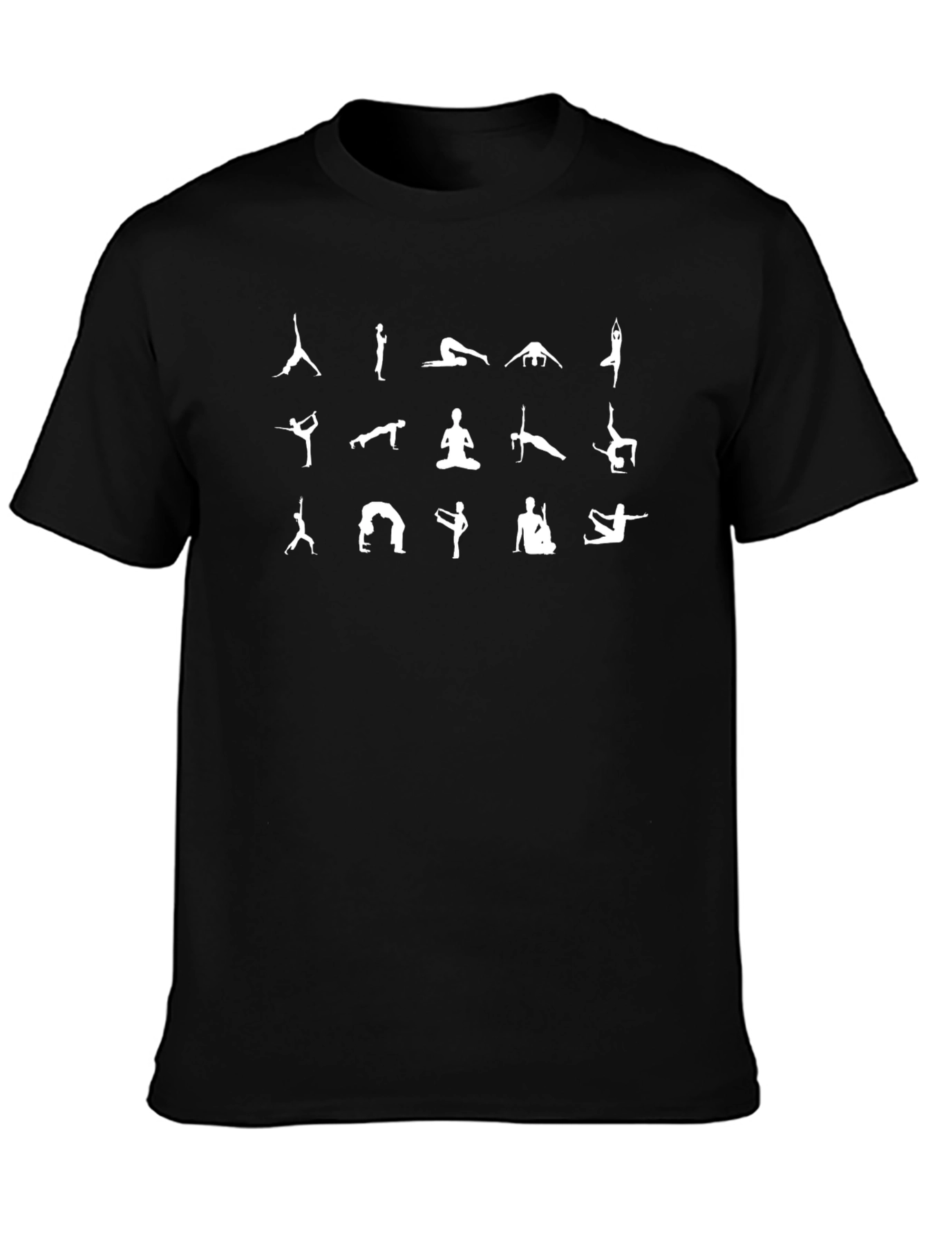 Yoga Poses Black T-Shirt