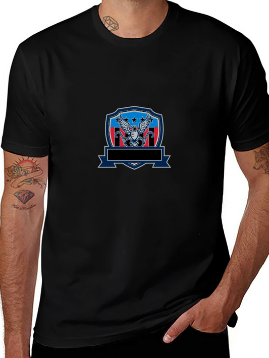 Patriotic Eagle Shield Graphic T-Shirt
