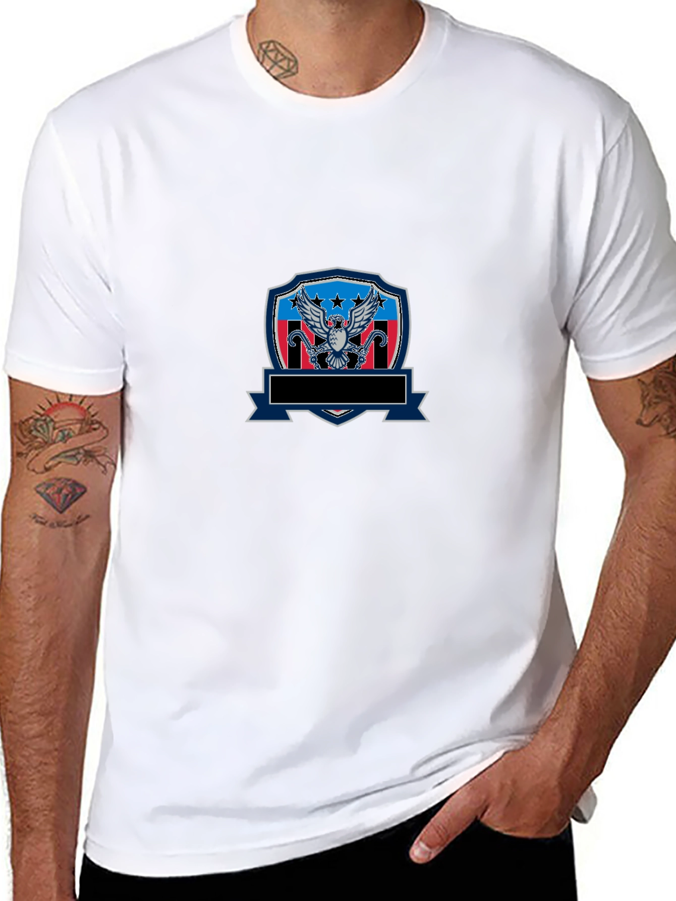 Patriotic Eagle Shield Graphic T-Shirt